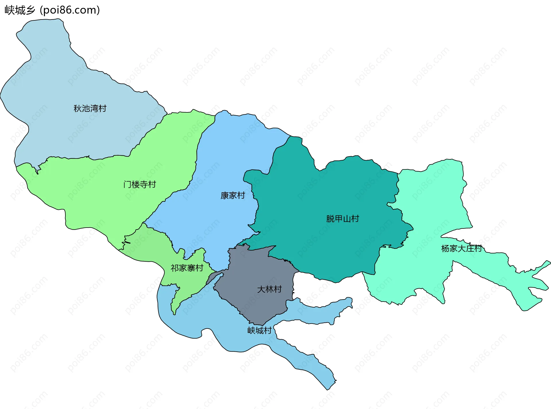 峡城乡边界地图(五级行政区划)
