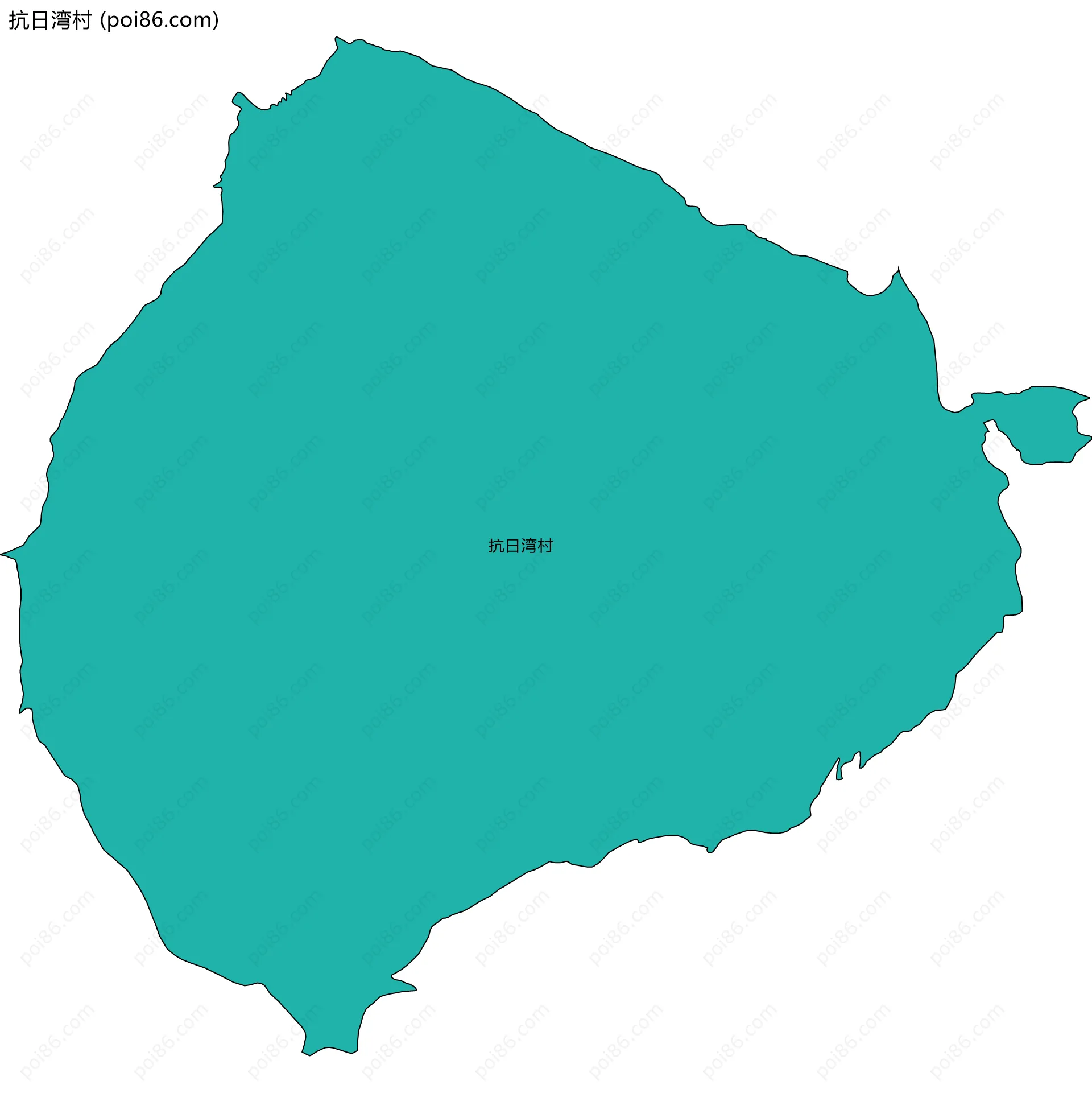 抗日湾村边界地图