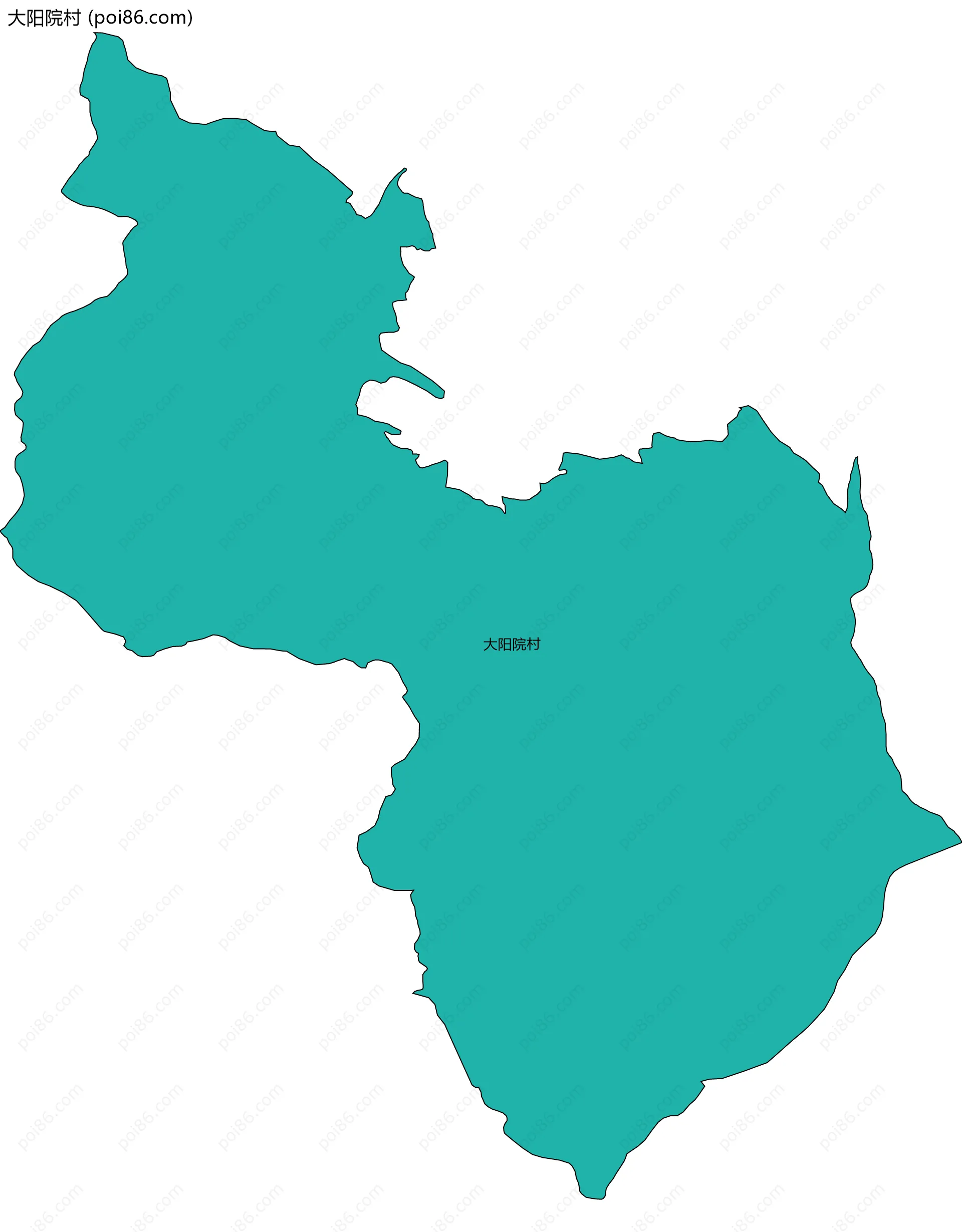 大阳院村边界地图