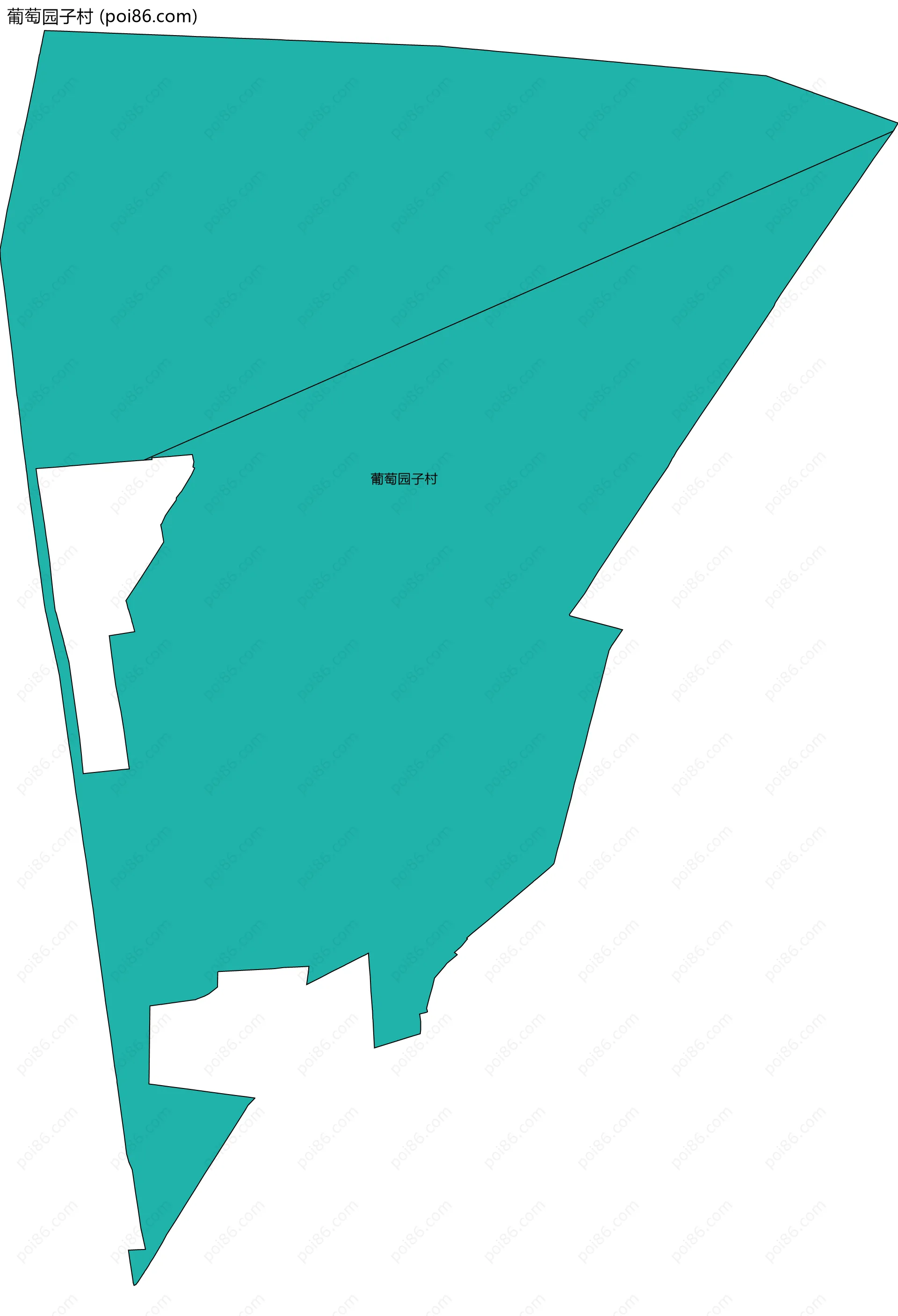 葡萄园子村边界地图
