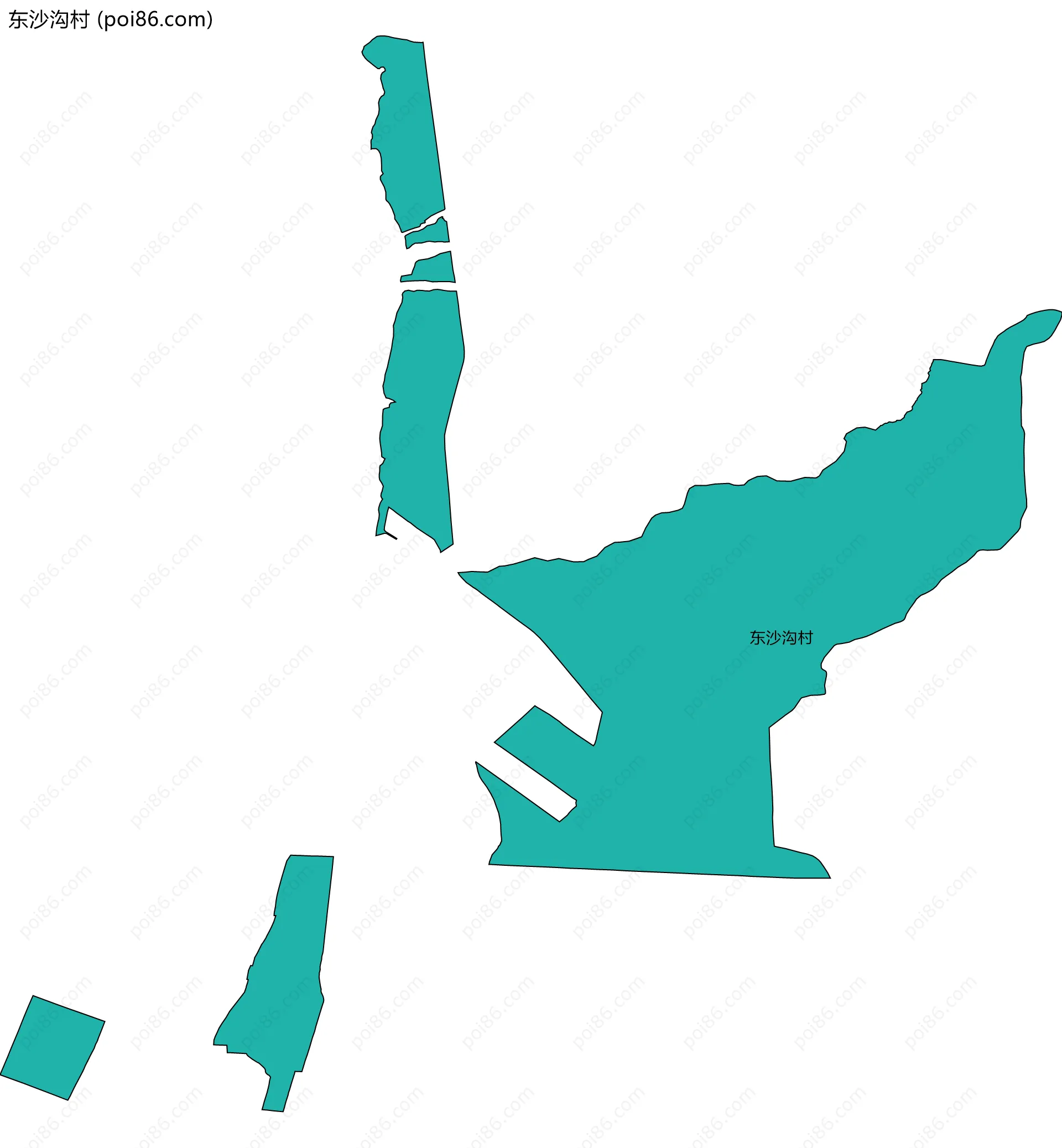 东沙沟村边界地图