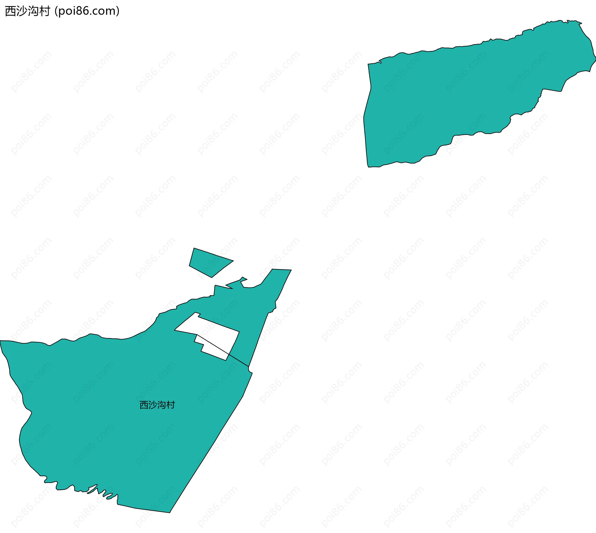 西沙沟村边界地图