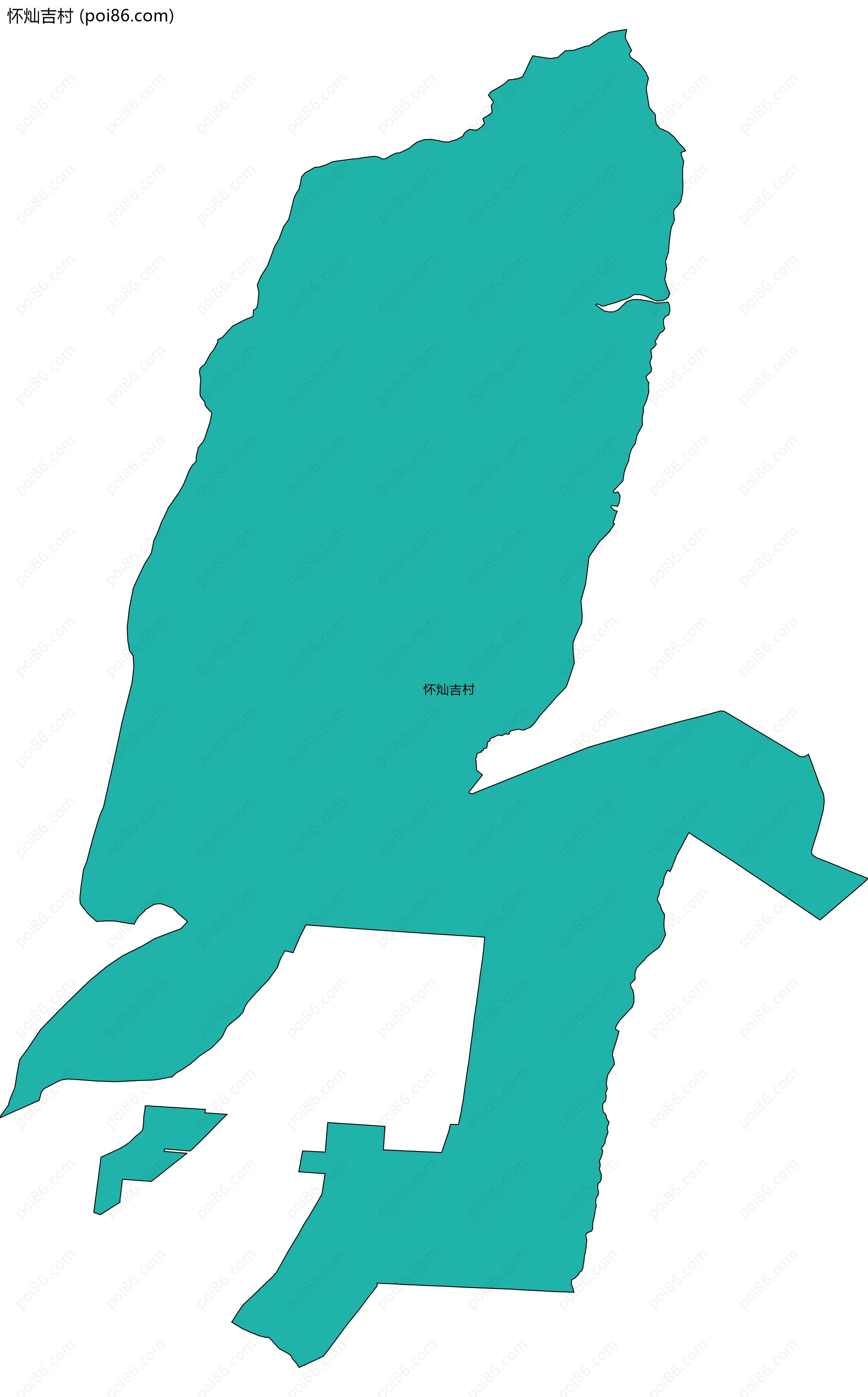 怀灿吉村边界地图