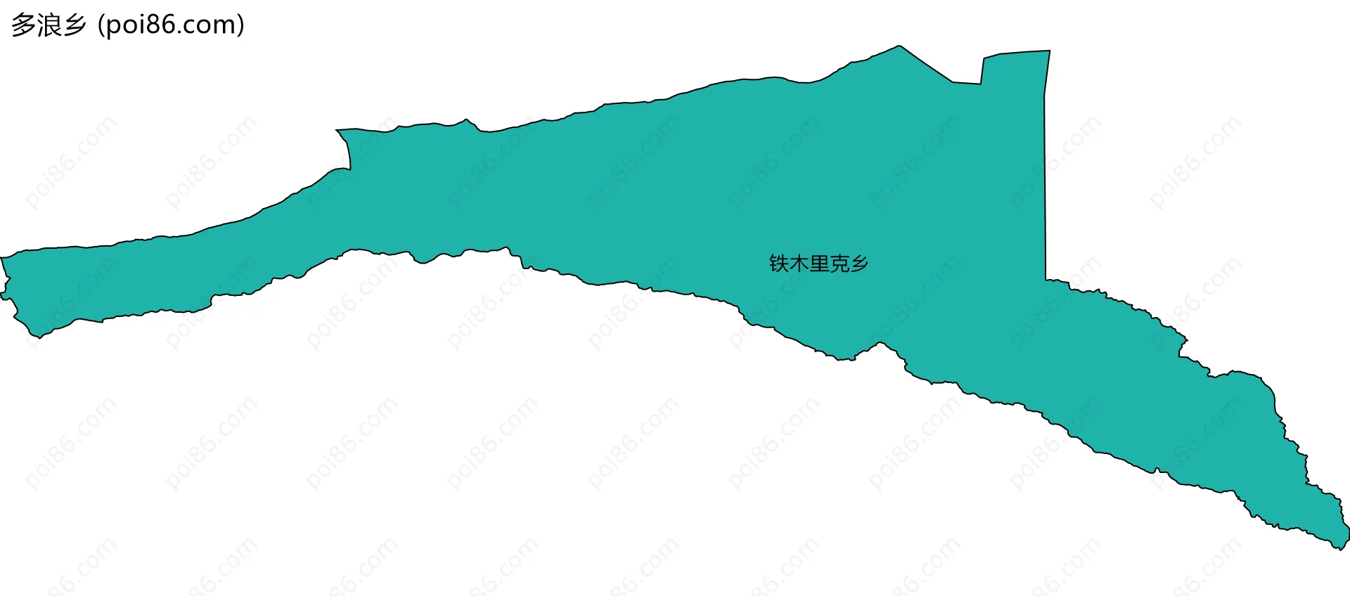 多浪乡边界地图(五级行政区划)