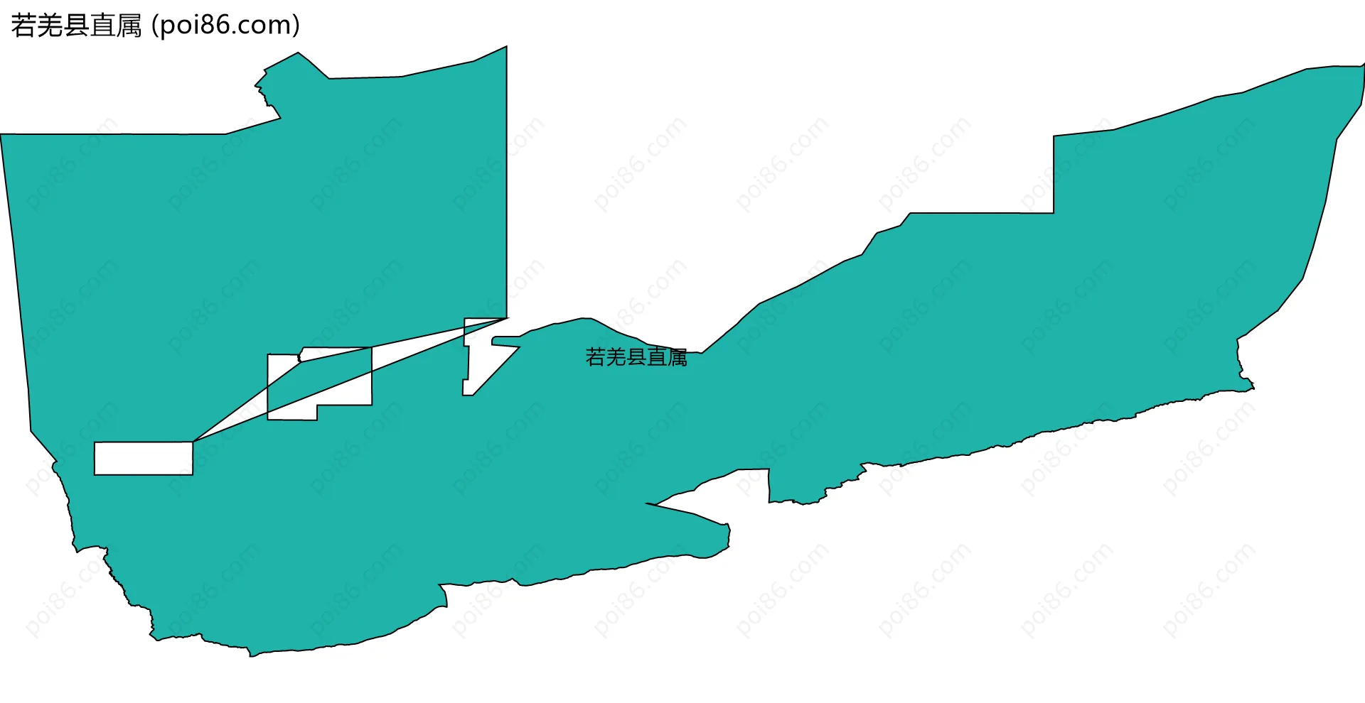 若羌县直属边界地图