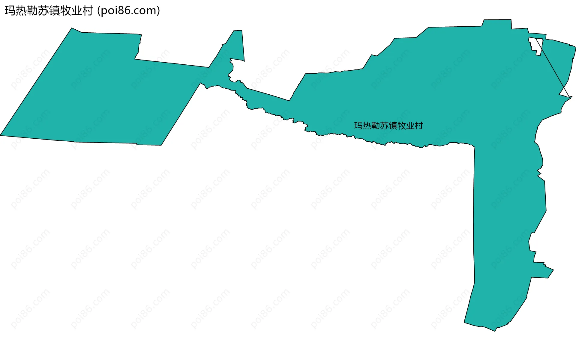 玛热勒苏镇牧业村边界地图