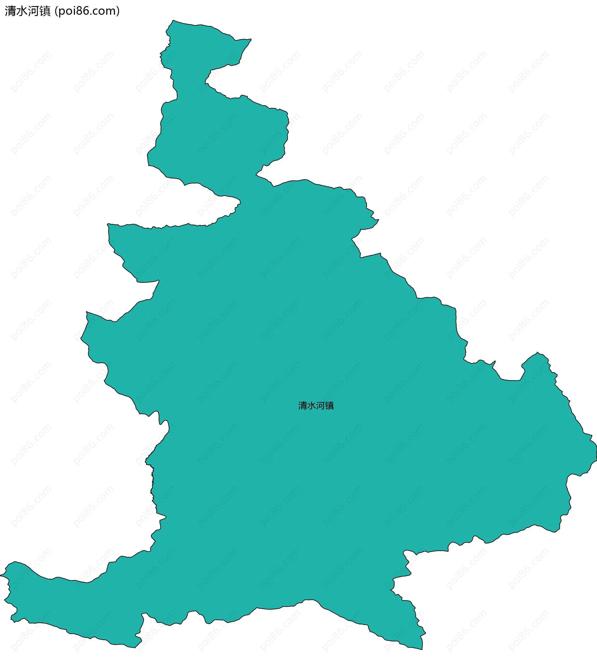 清水河镇边界地图