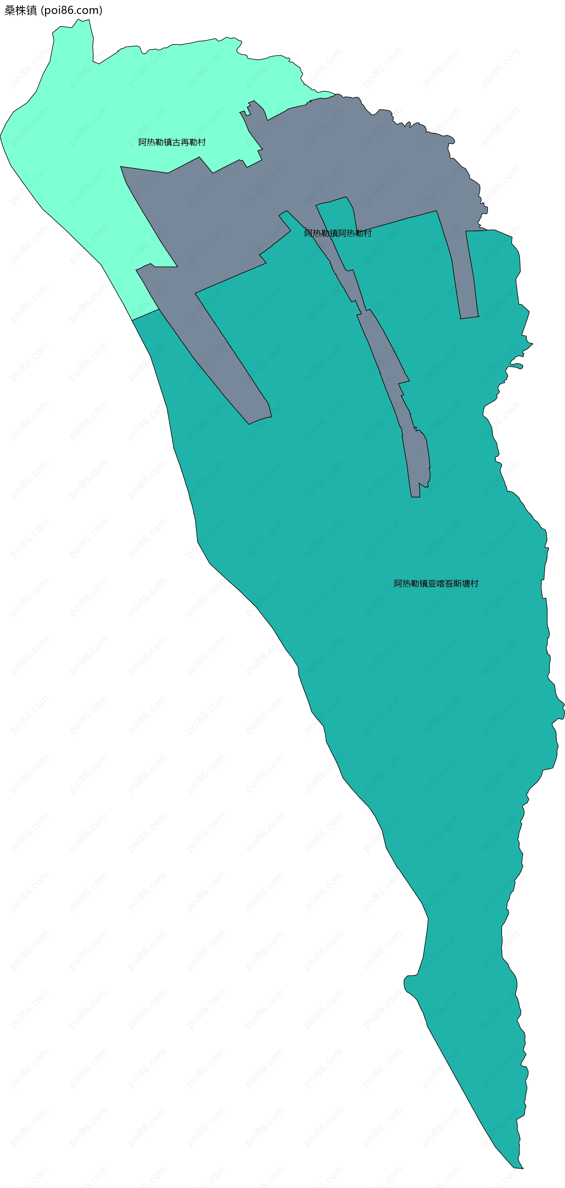 桑株镇边界地图(五级行政区划)