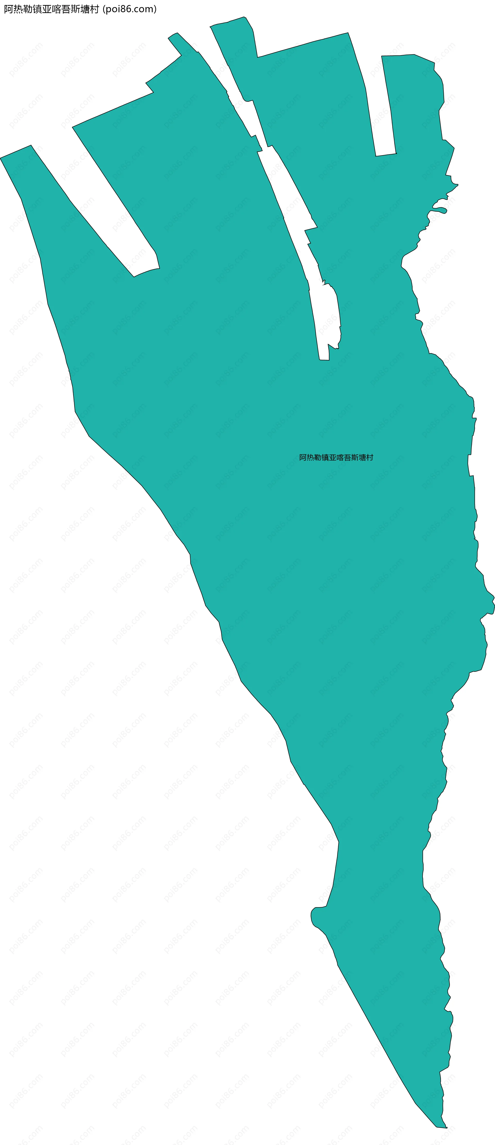 阿热勒镇亚喀吾斯塘村边界地图