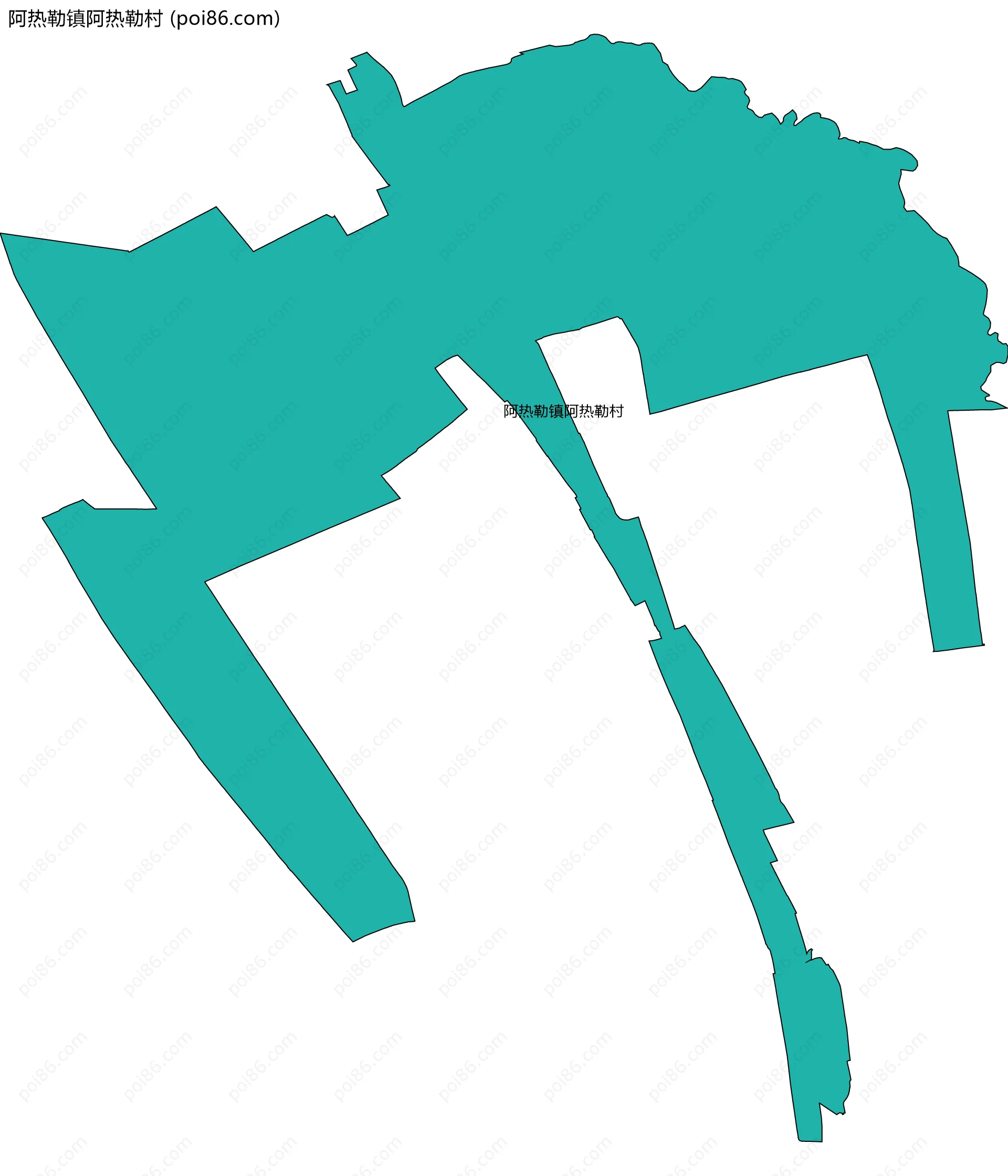 阿热勒镇阿热勒村边界地图