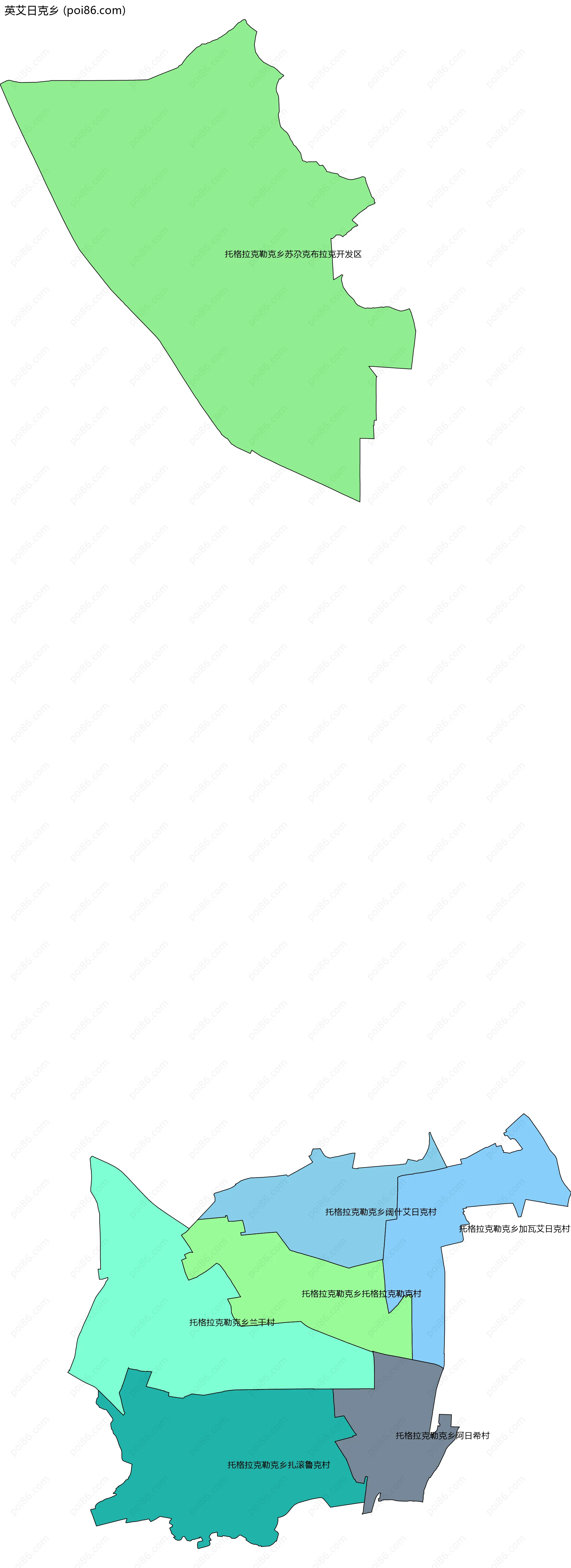 英艾日克乡边界地图(五级行政区划)
