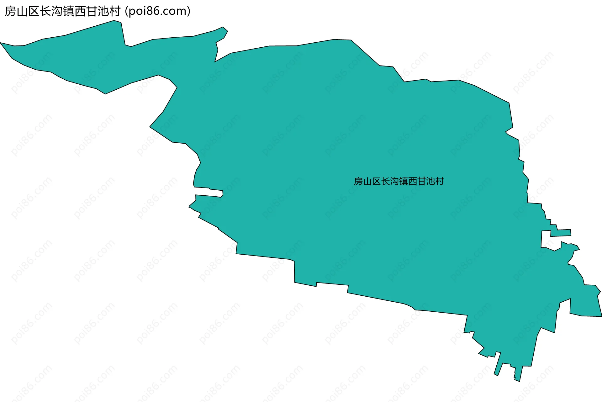 房山区长沟镇西甘池村边界地图