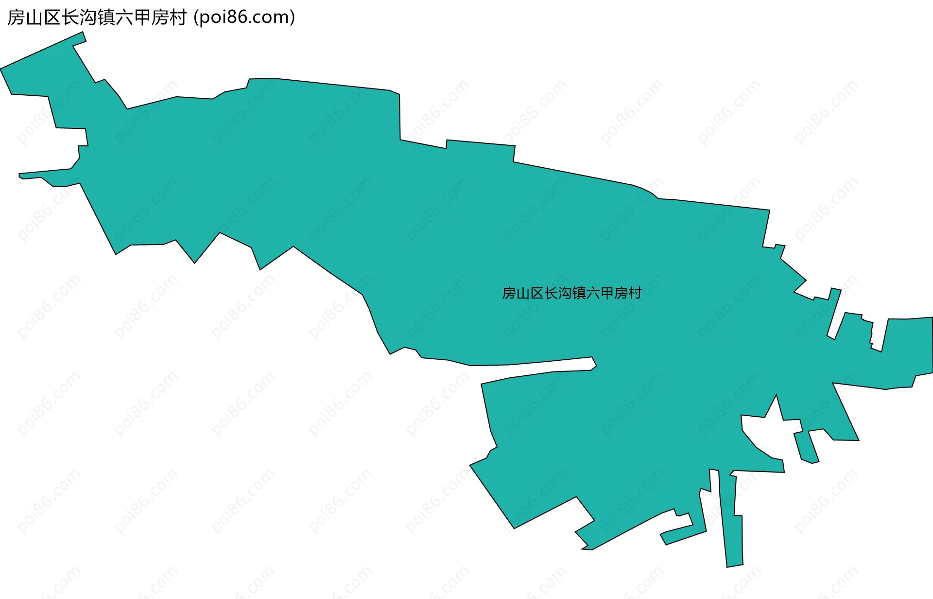 房山区长沟镇六甲房村边界地图