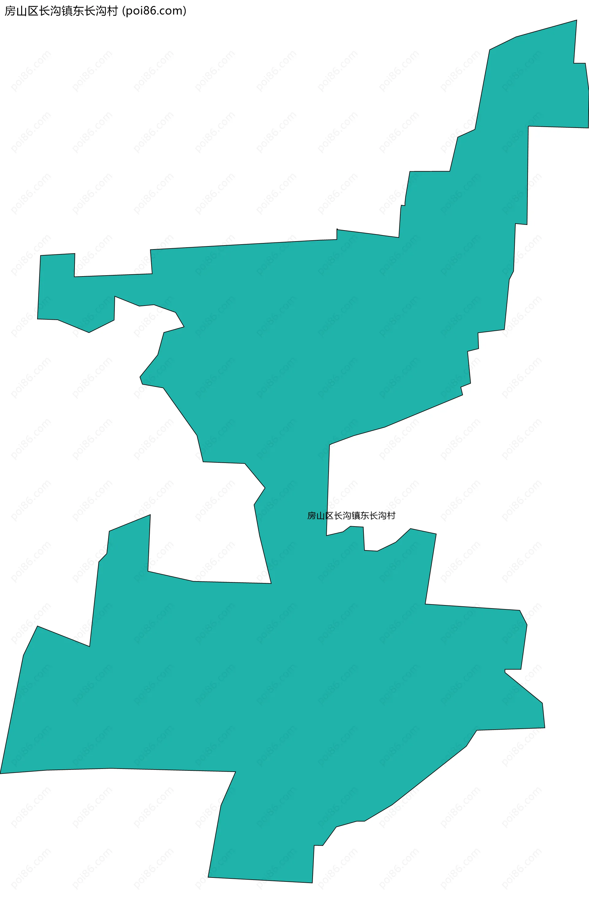房山区长沟镇东长沟村边界地图