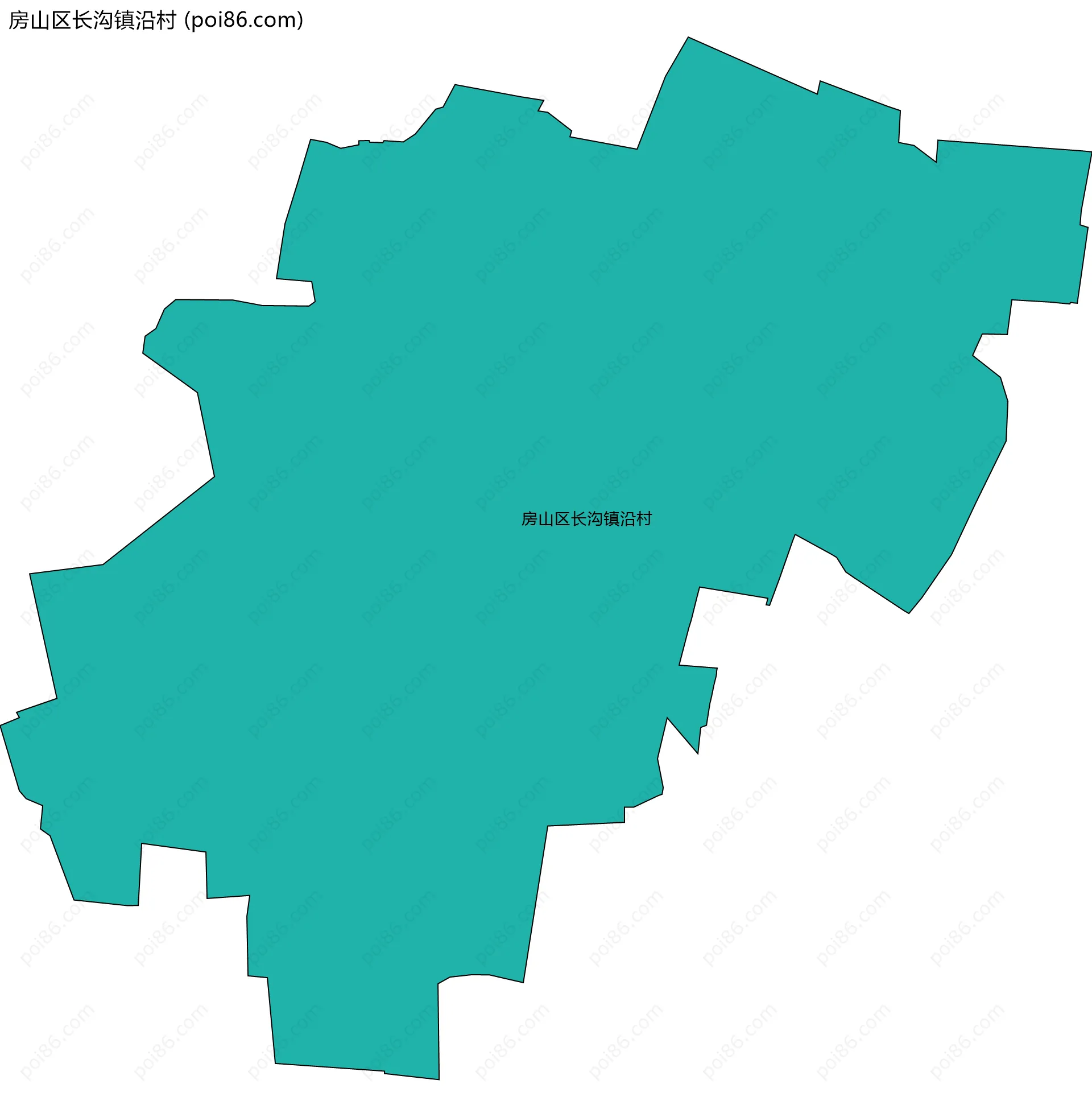房山区长沟镇沿村边界地图