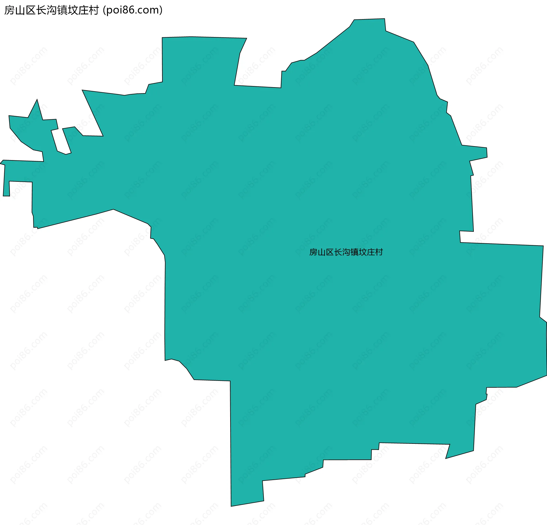 房山区长沟镇坟庄村边界地图