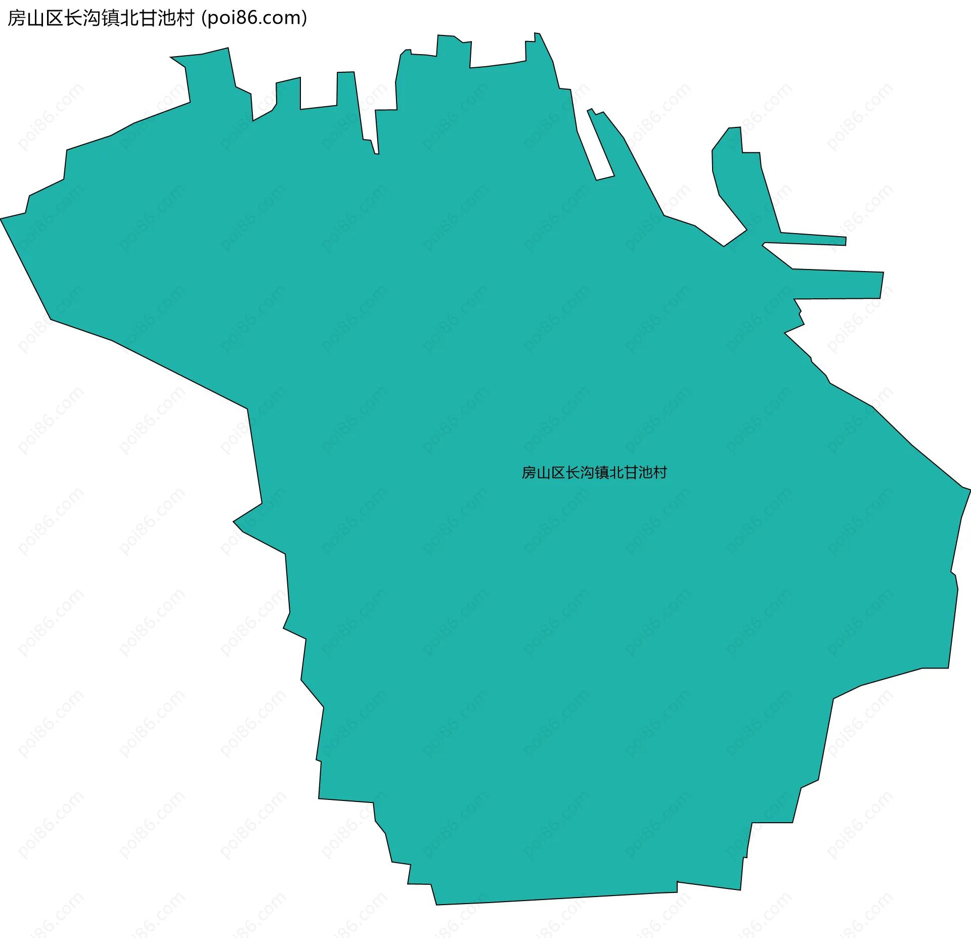 房山区长沟镇北甘池村边界地图