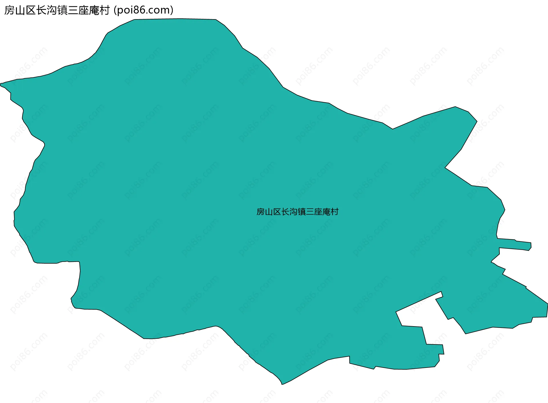 房山区长沟镇三座庵村边界地图