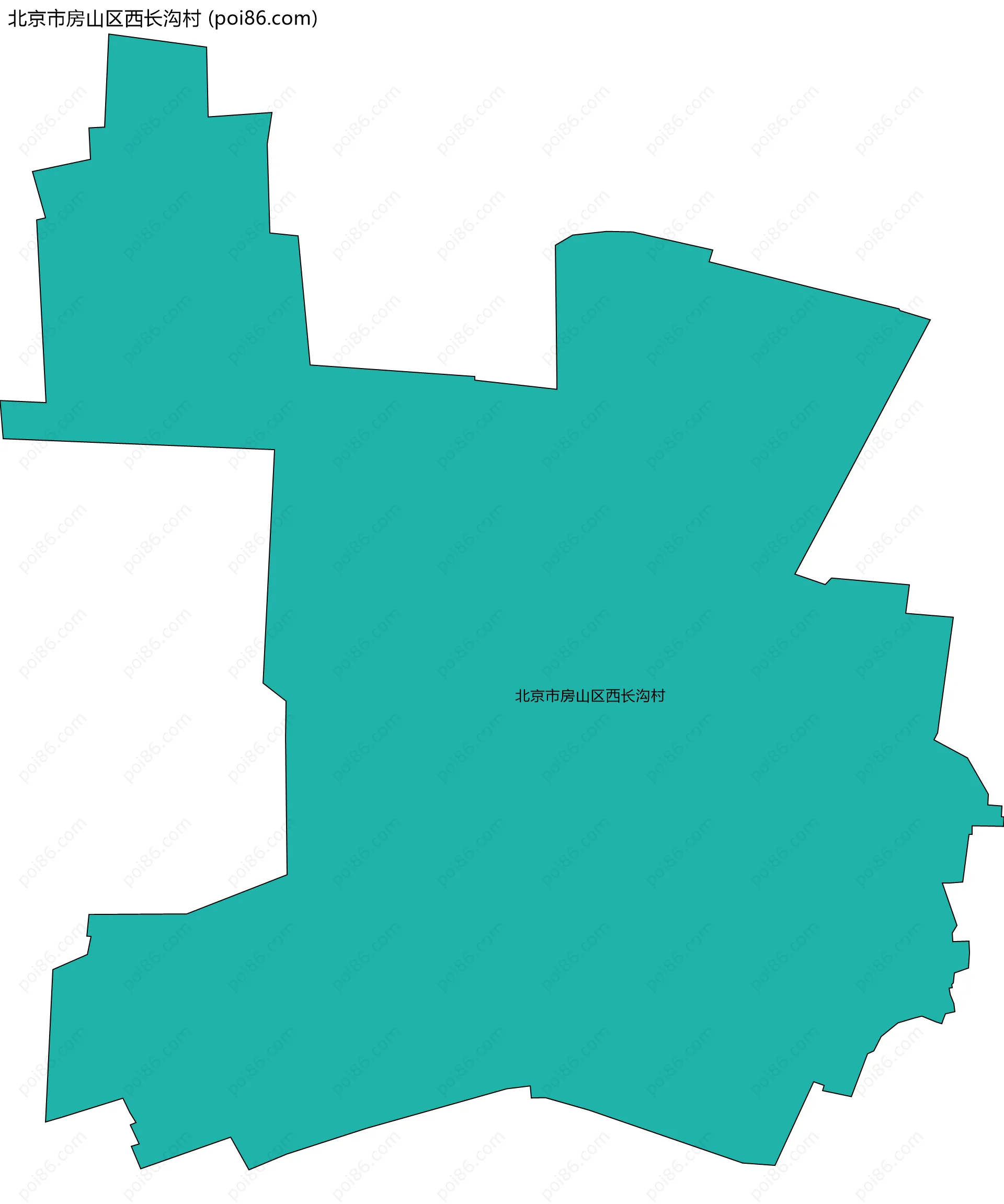 北京市房山区西长沟村边界地图