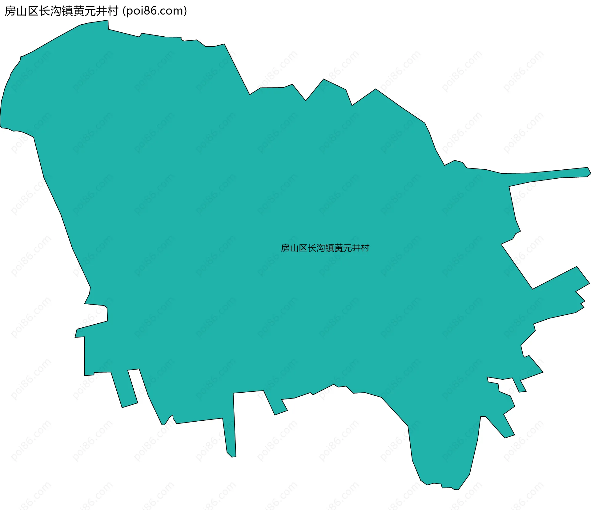 房山区长沟镇黄元井村边界地图