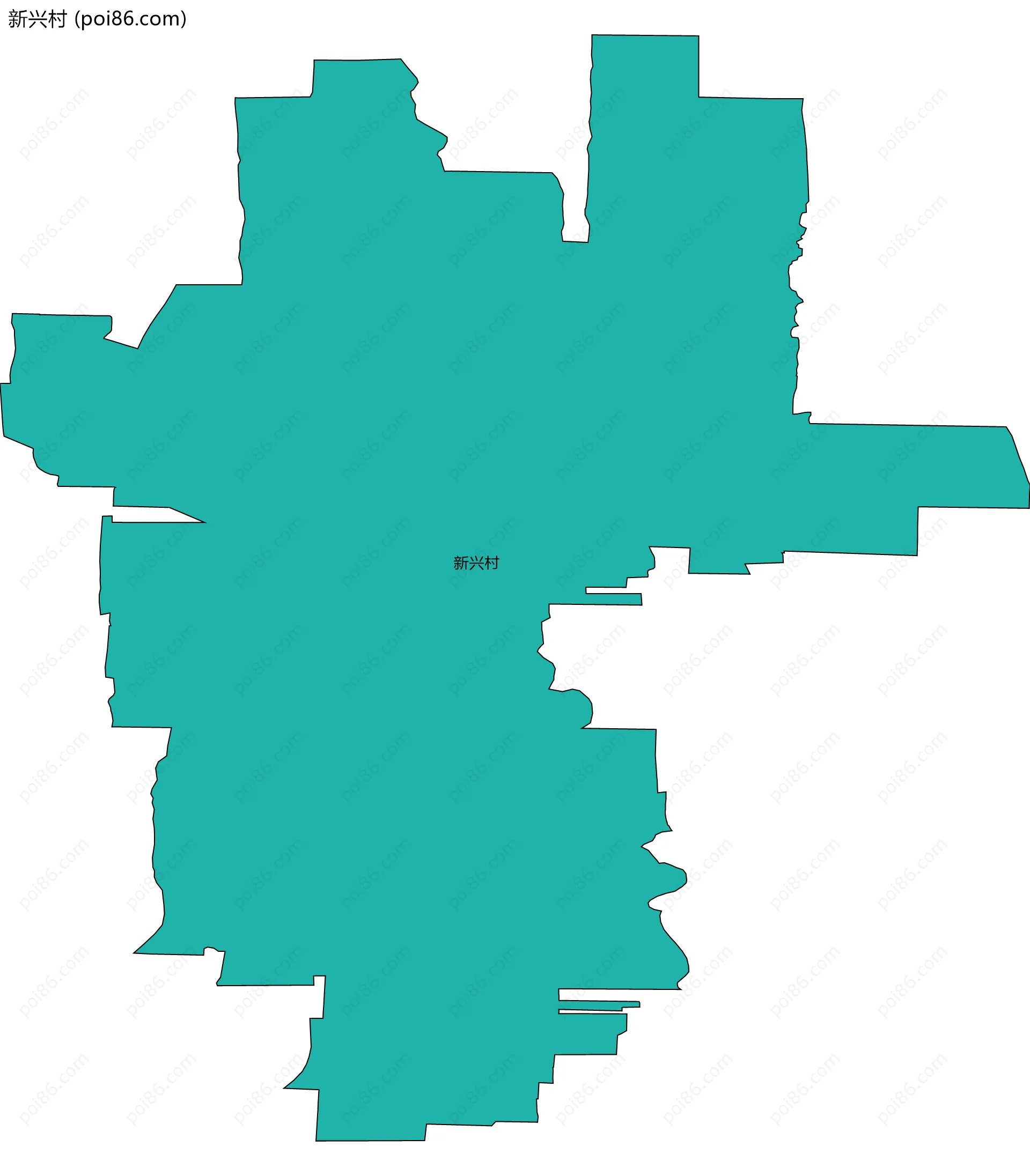 新兴村边界地图