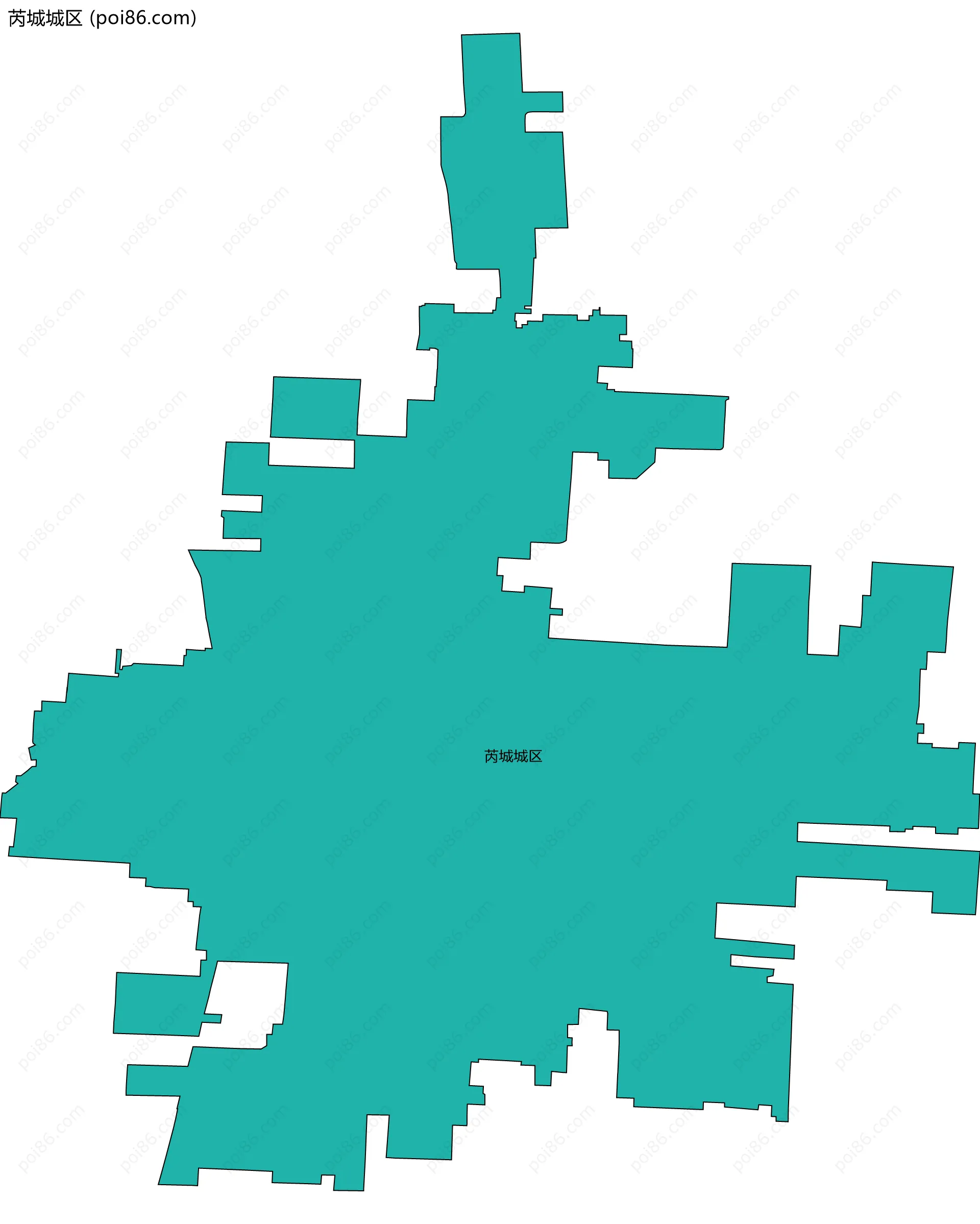 芮城城区边界地图