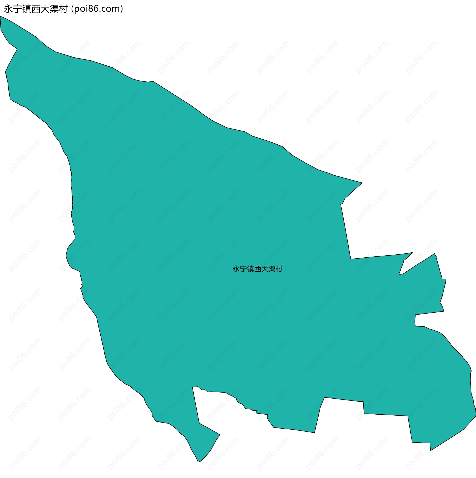 永宁镇西大渠村边界地图