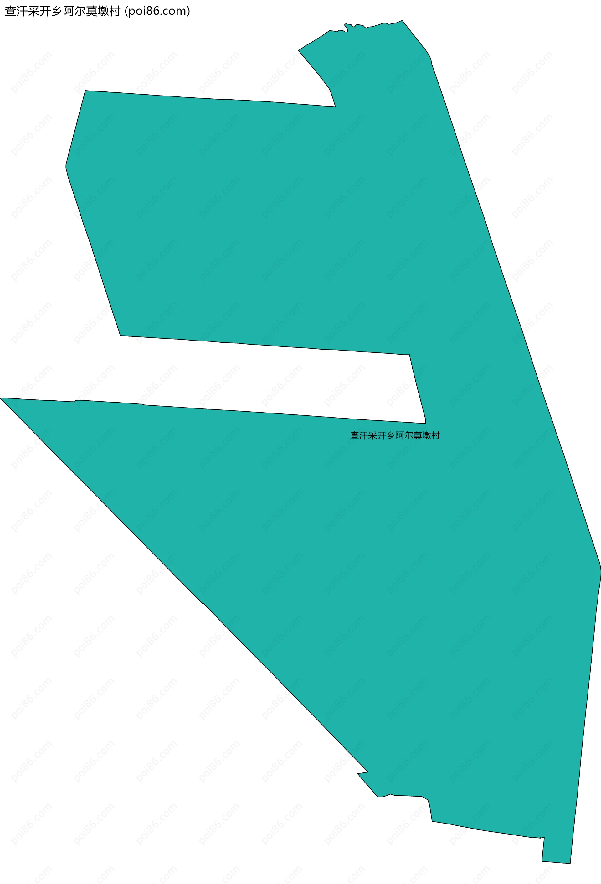 查汗采开乡阿尔莫墩村边界地图