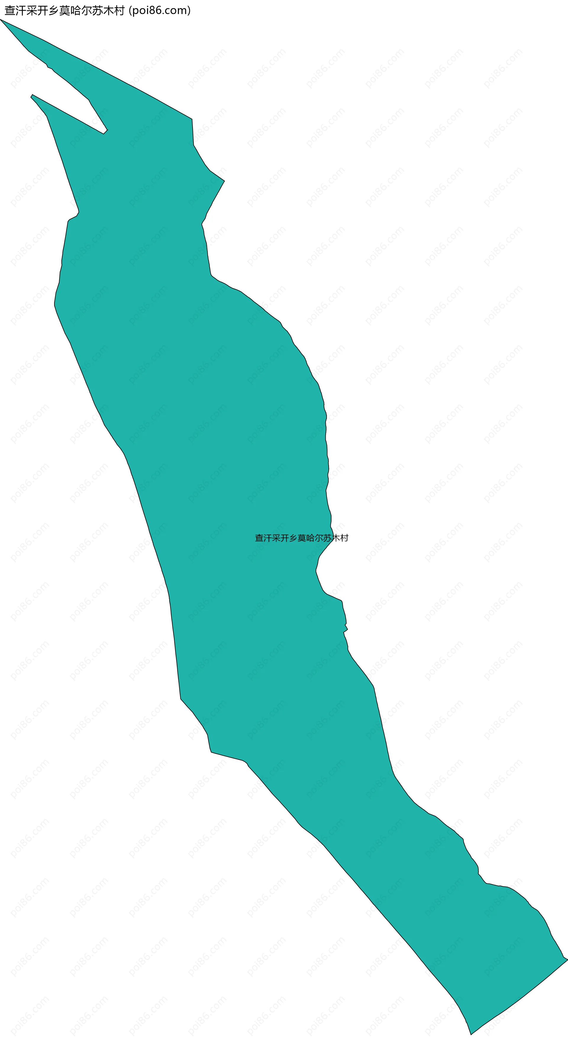 查汗采开乡莫哈尔苏木村边界地图