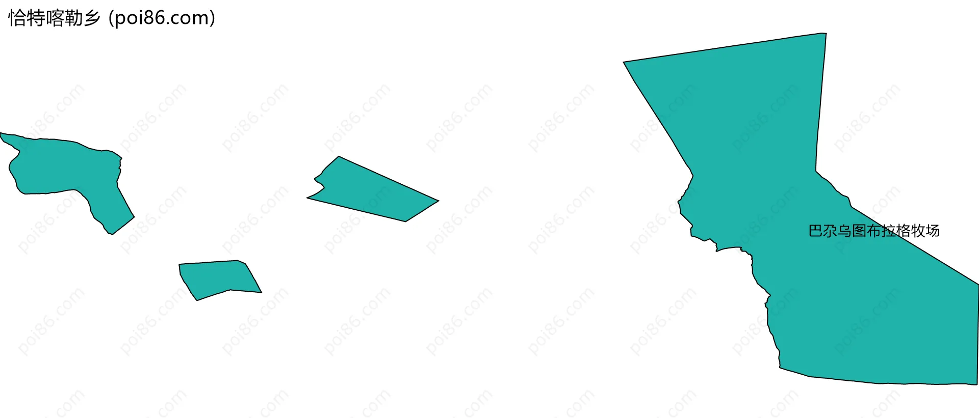 恰特喀勒乡边界地图(五级行政区划)