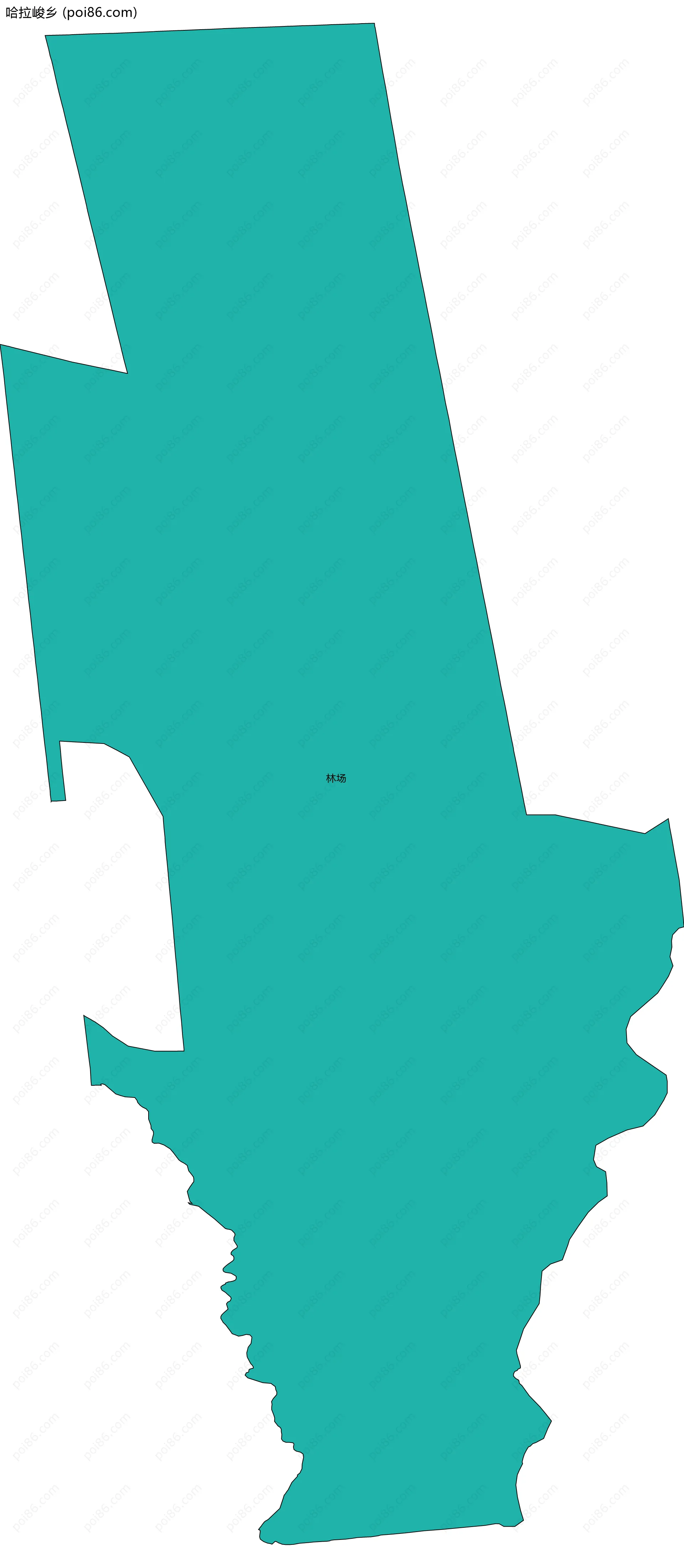 哈拉峻乡边界地图(五级行政区划)