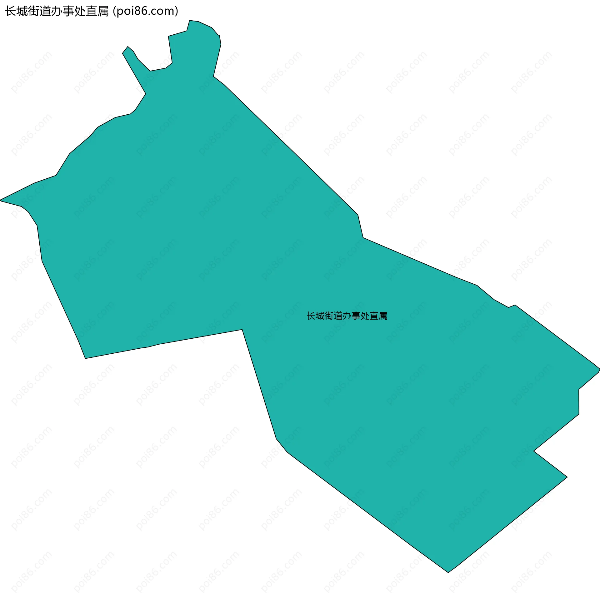长城街道办事处直属边界地图