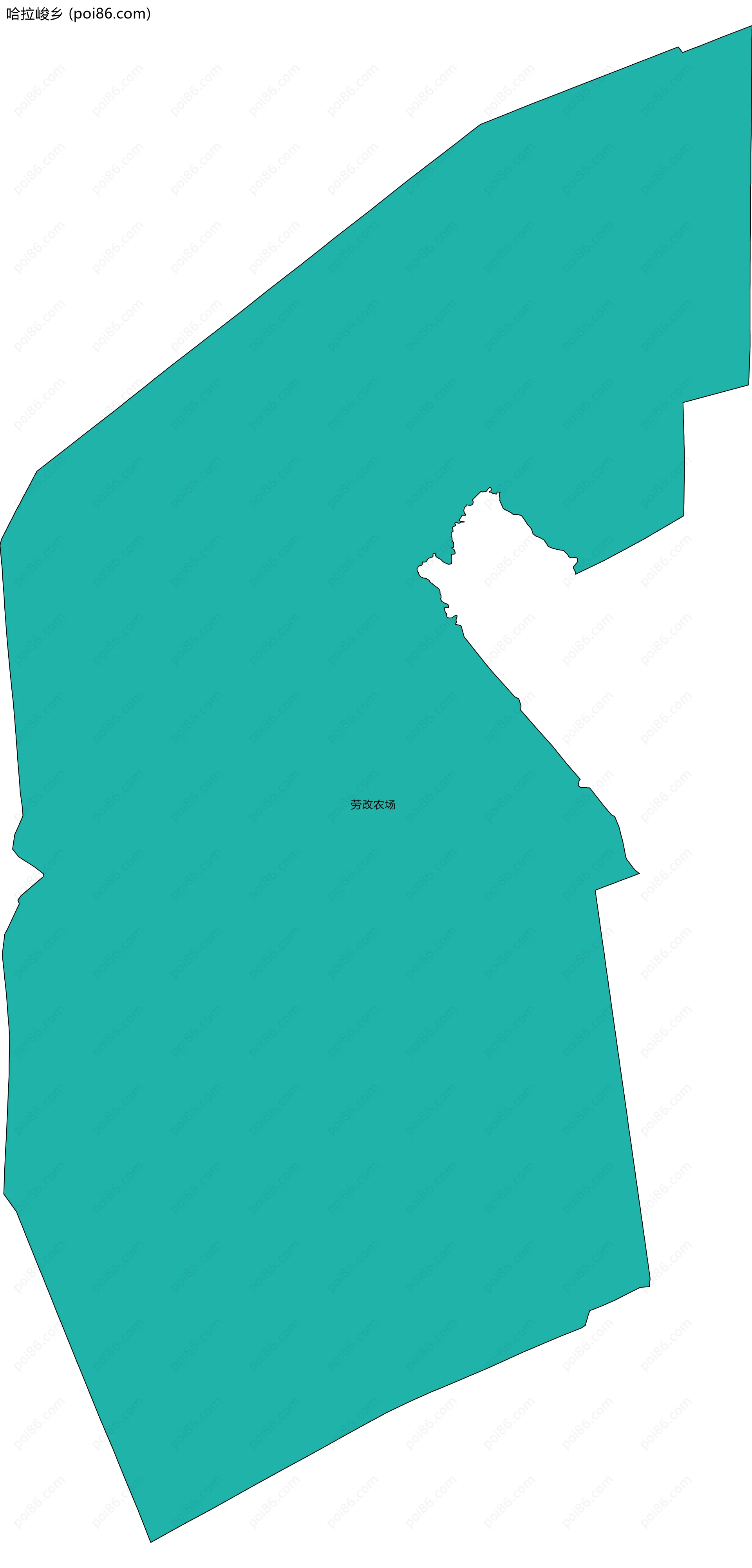 哈拉峻乡边界地图(五级行政区划)