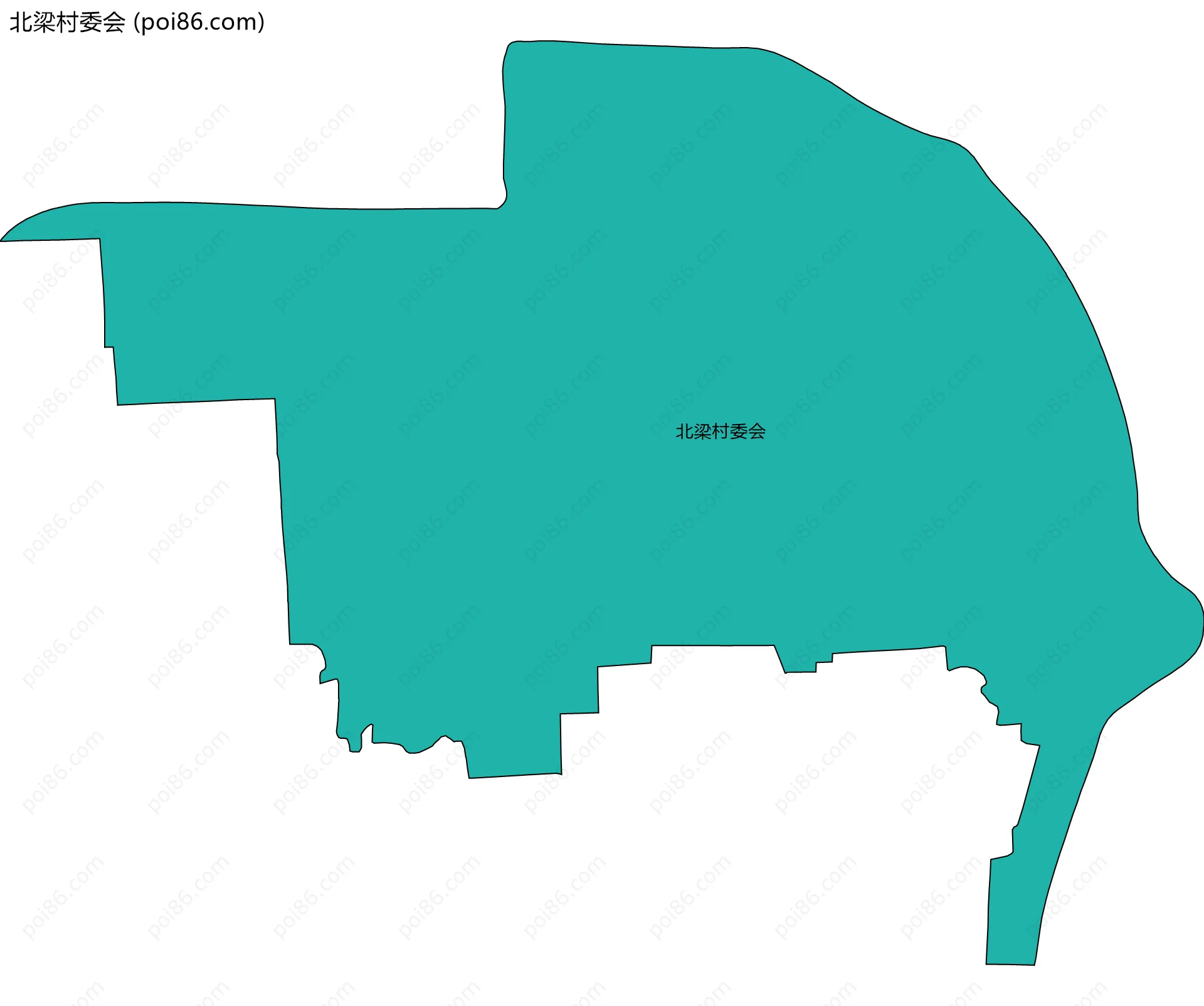 北梁村委会边界地图