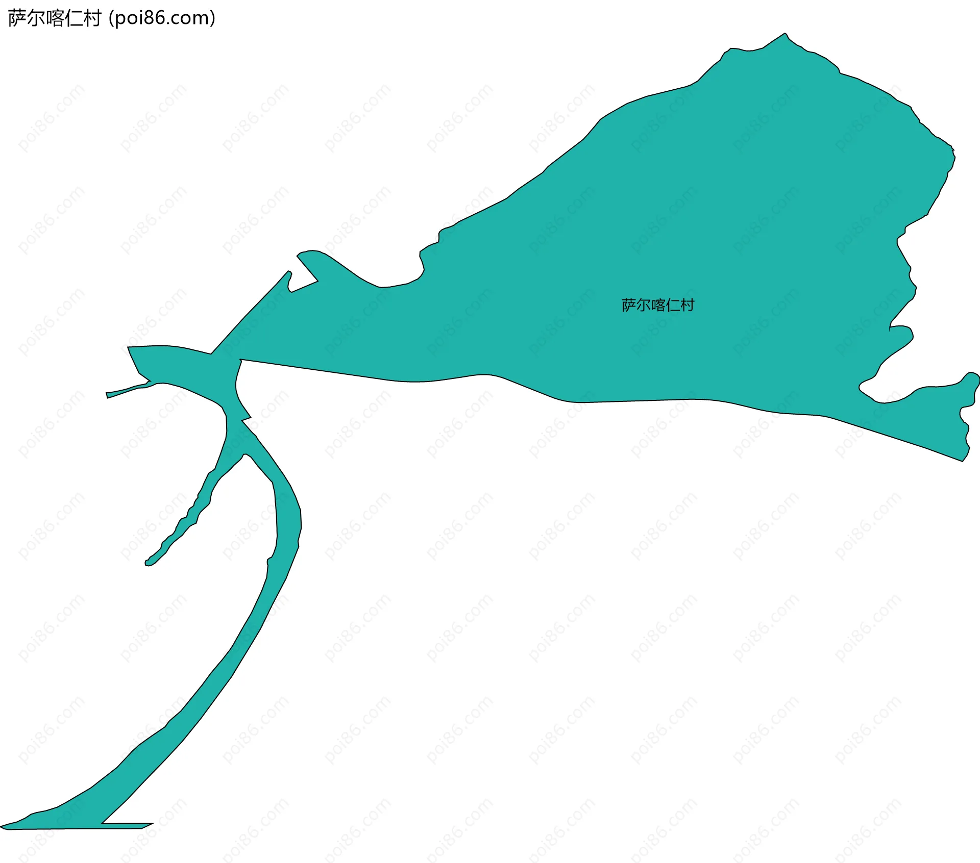 萨尔喀仁村边界地图