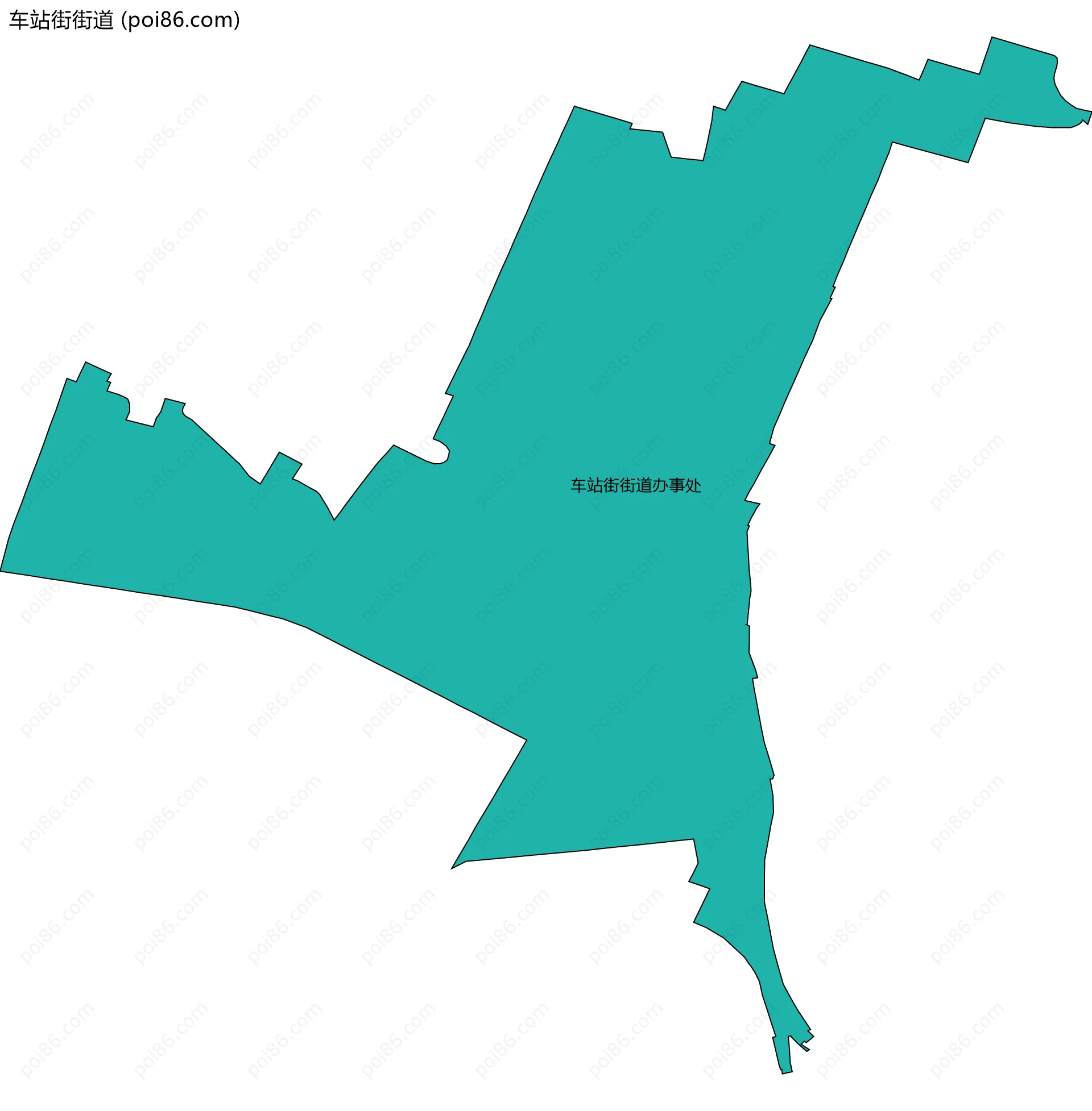 车站街街道边界地图(五级行政区划)