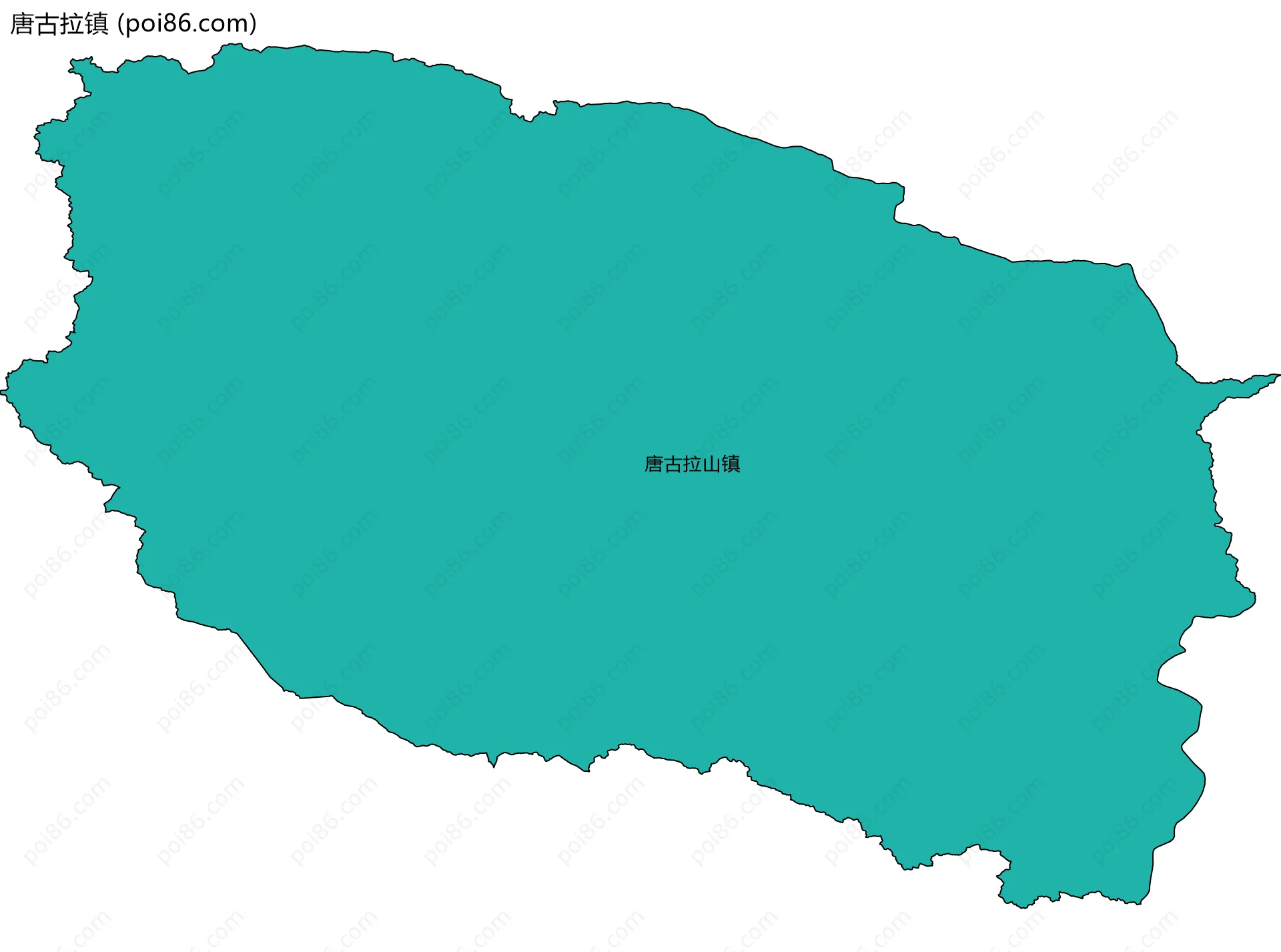唐古拉镇边界地图(五级行政区划)