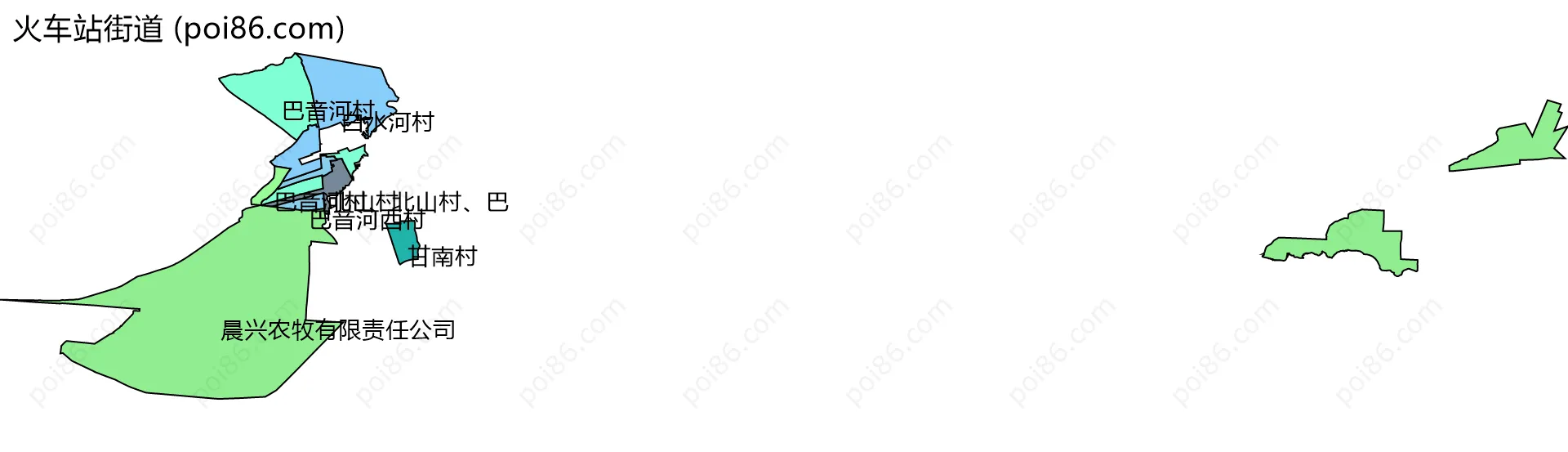 火车站街道边界地图(五级行政区划)