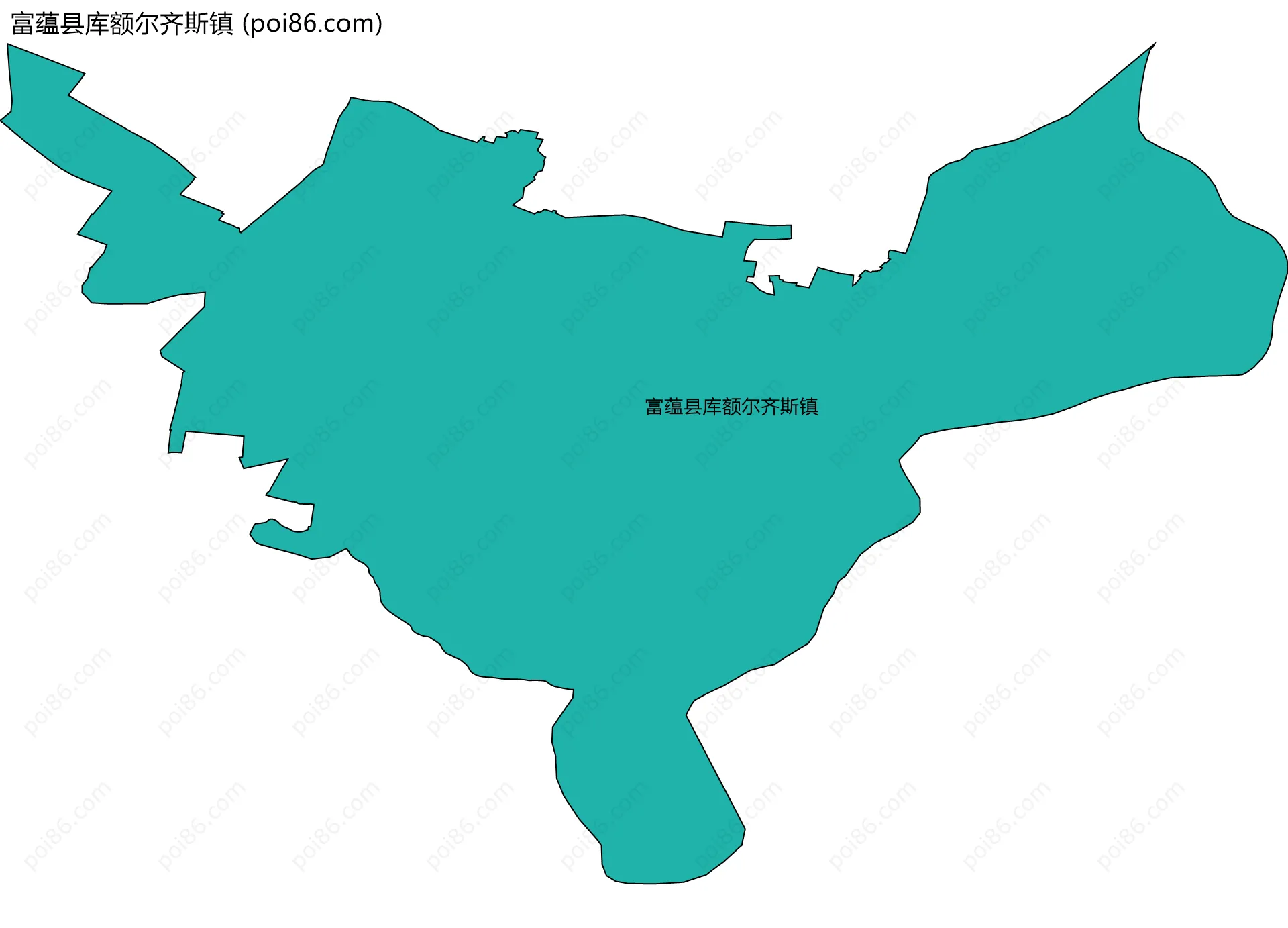 富蕴县库额尔齐斯镇边界地图
