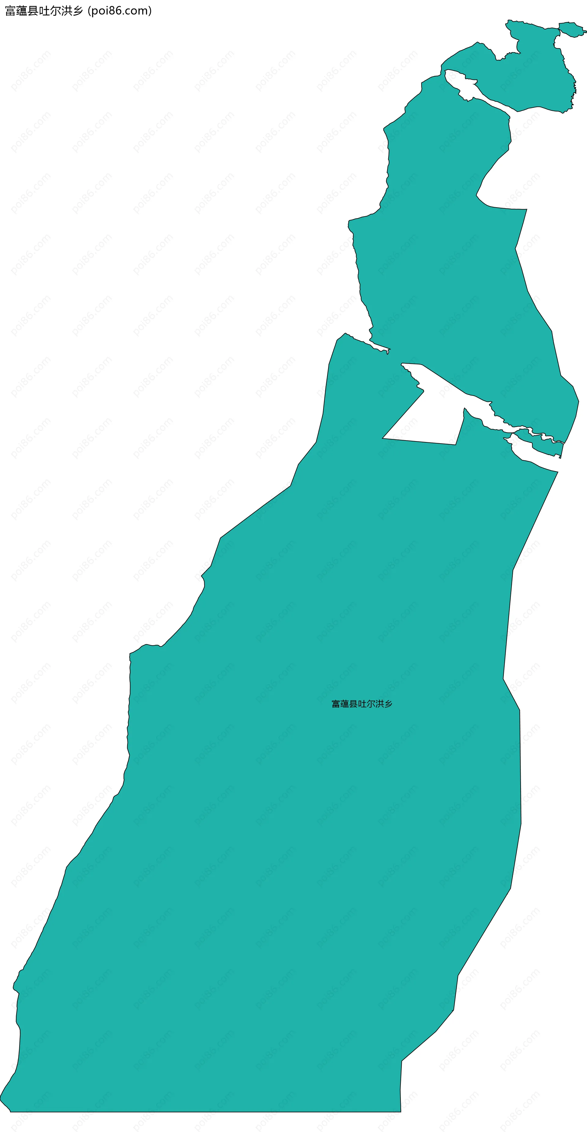 富蕴县吐尔洪乡边界地图