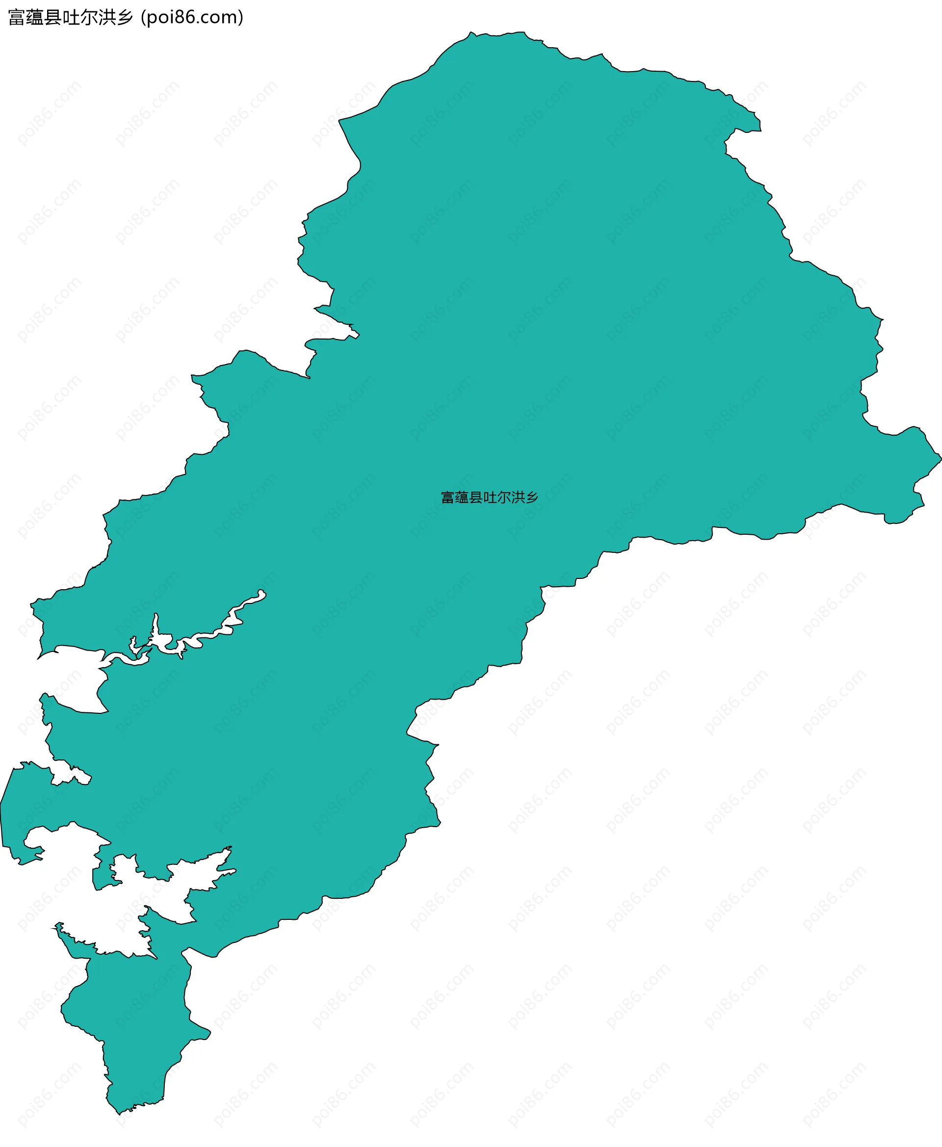 富蕴县吐尔洪乡边界地图