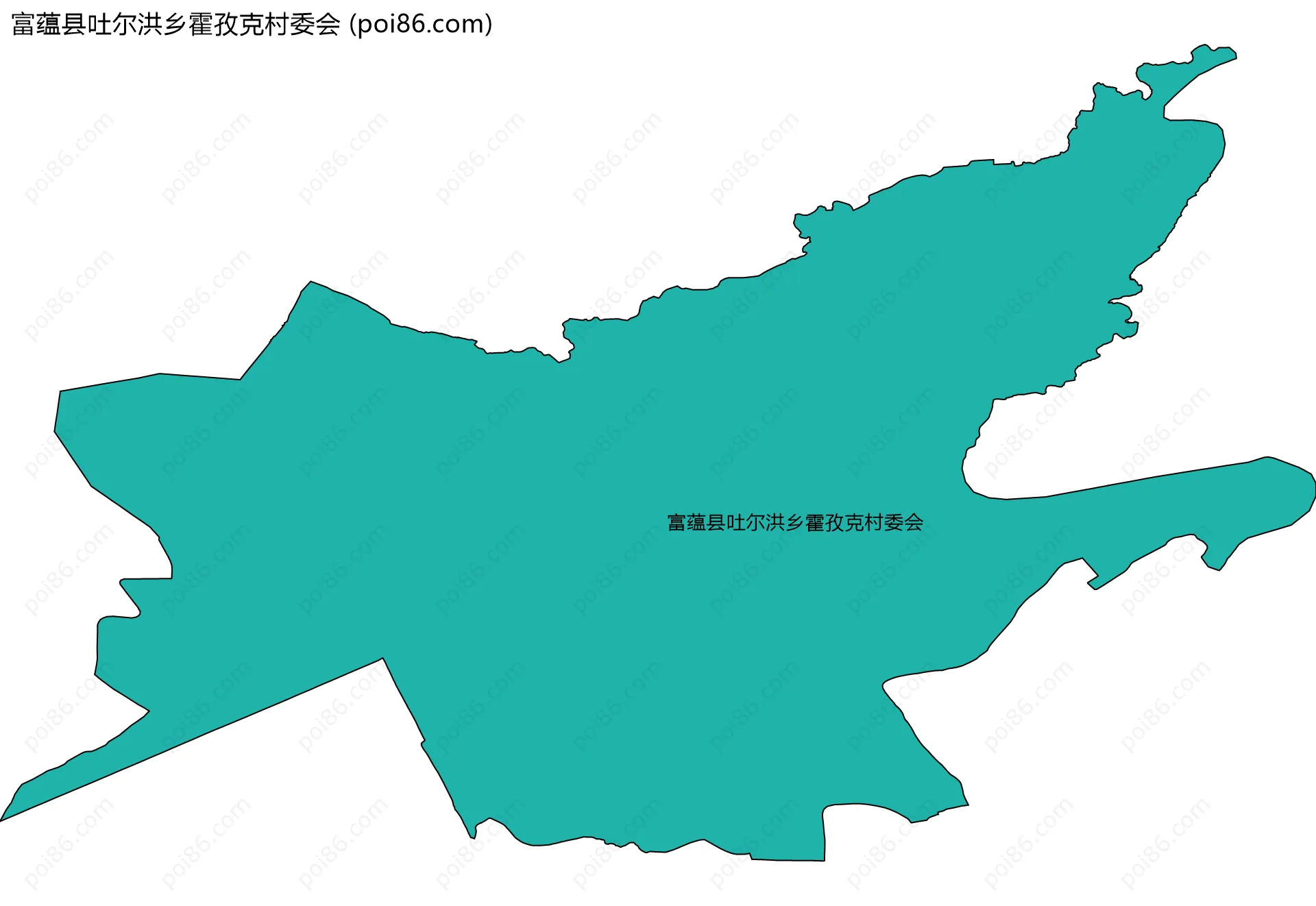 富蕴县吐尔洪乡霍孜克村委会边界地图