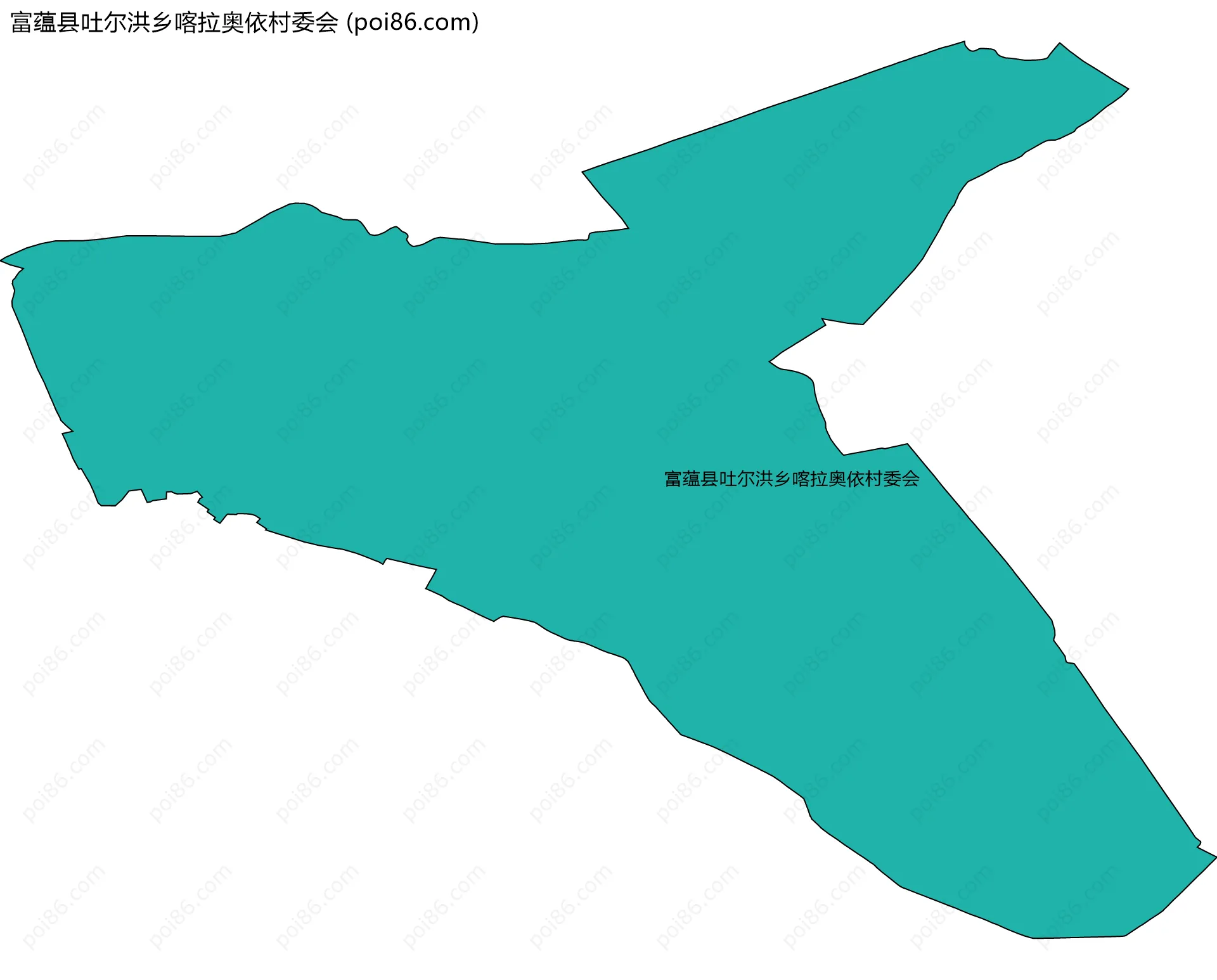 富蕴县吐尔洪乡喀拉奥依村委会边界地图