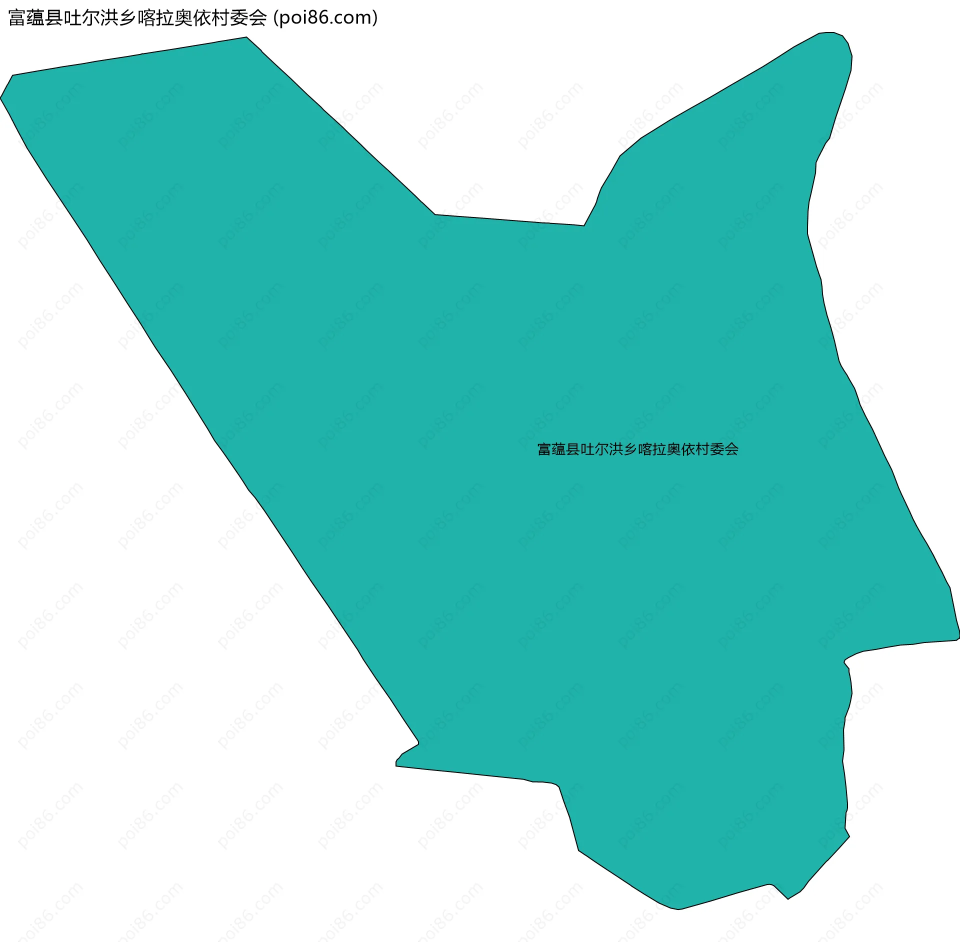 富蕴县吐尔洪乡喀拉奥依村委会边界地图