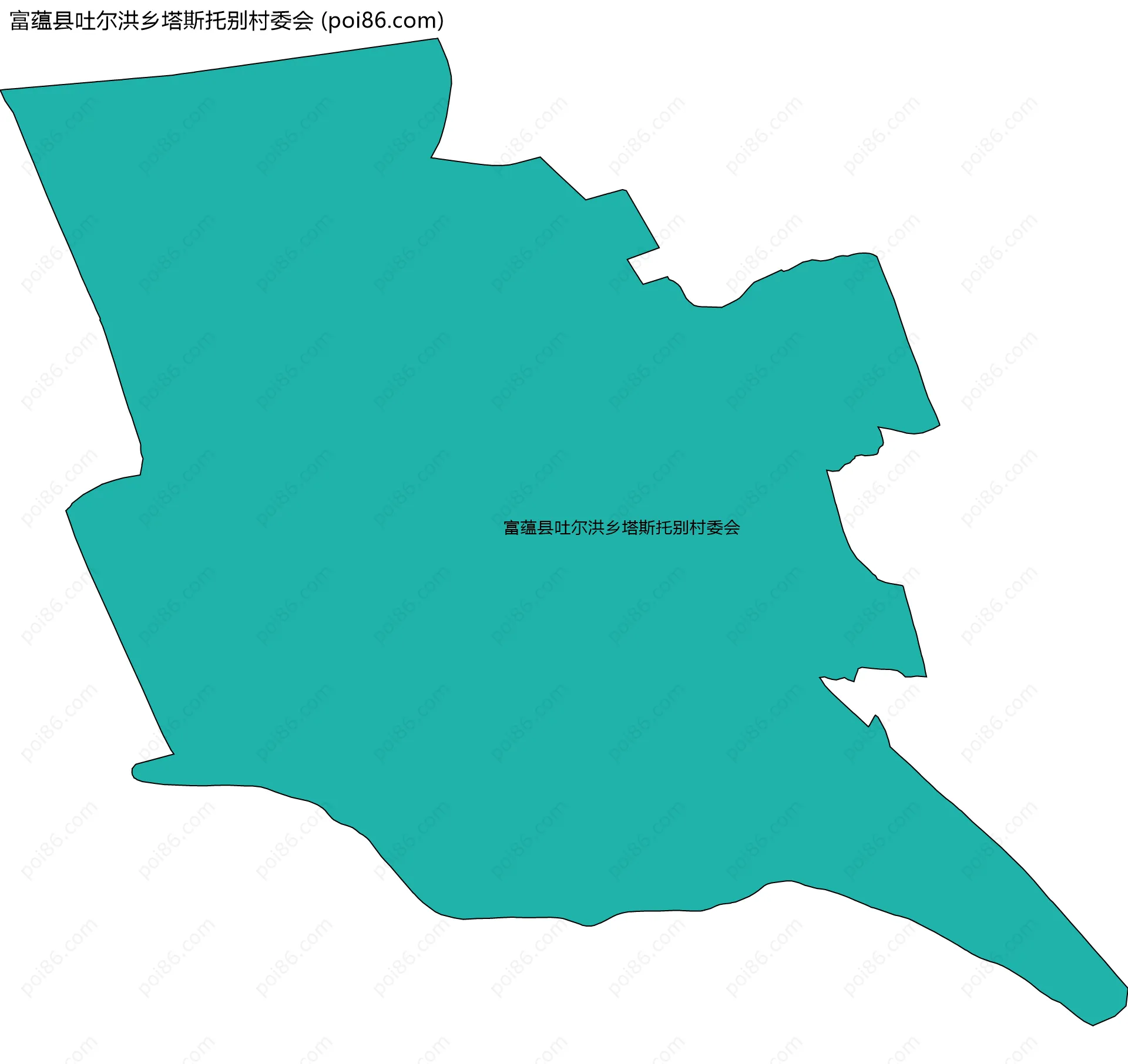 富蕴县吐尔洪乡塔斯托别村委会边界地图