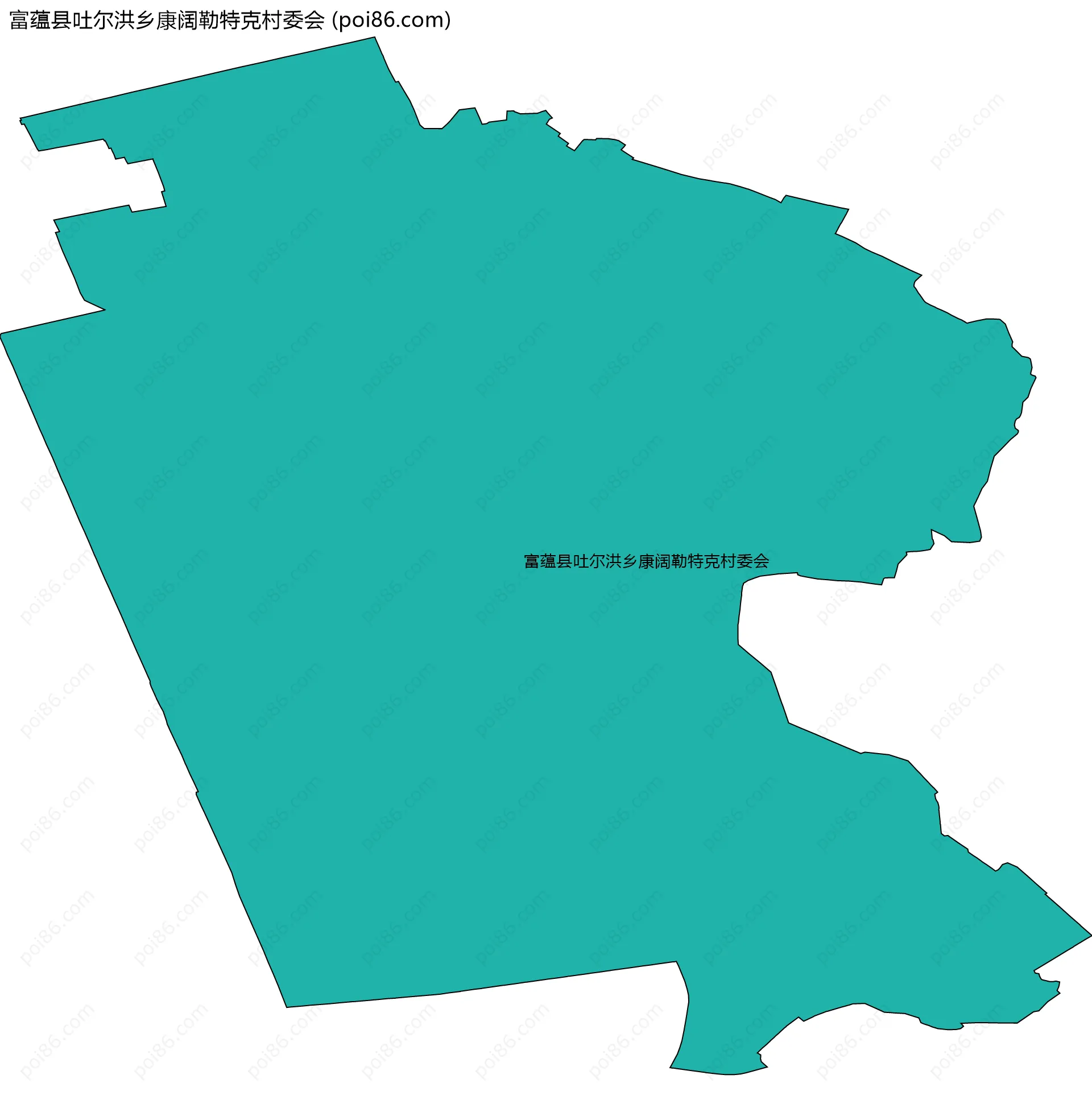 富蕴县吐尔洪乡康阔勒特克村委会边界地图