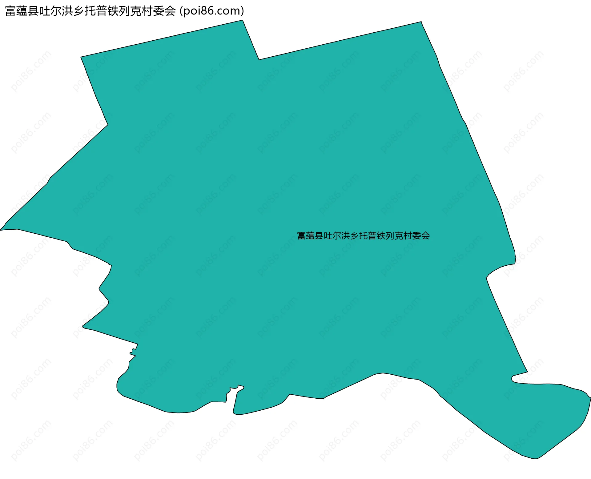 富蕴县吐尔洪乡托普铁列克村委会边界地图