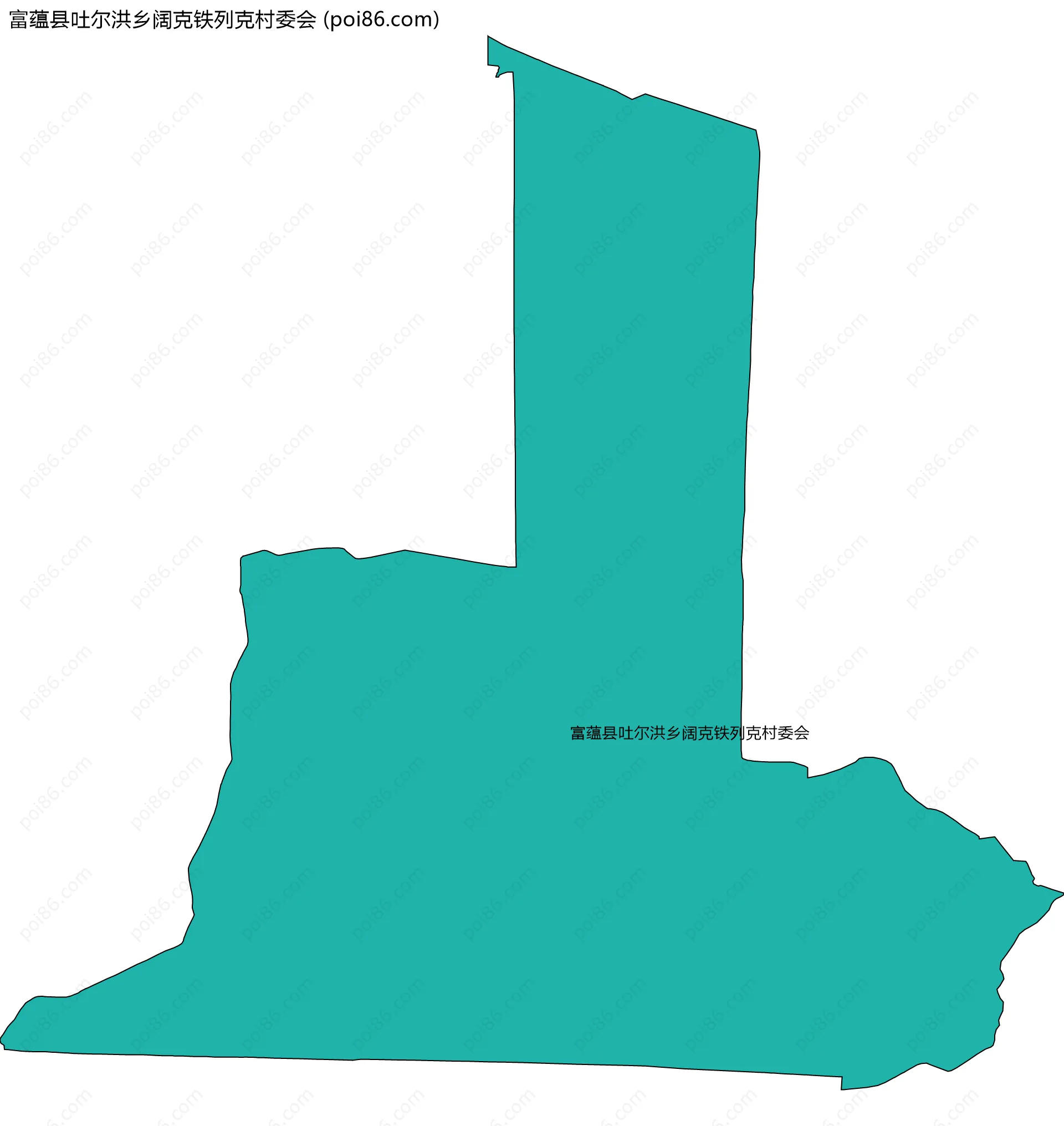 富蕴县吐尔洪乡阔克铁列克村委会边界地图