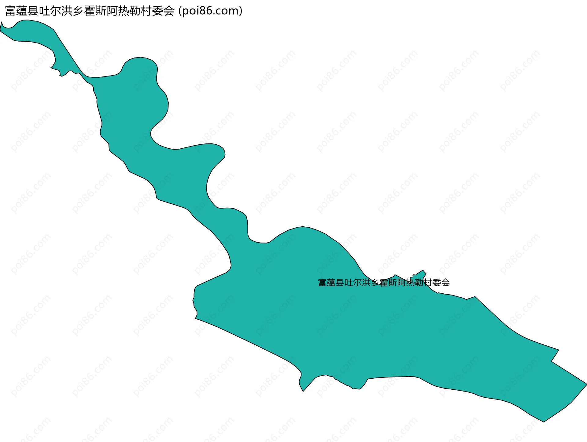 富蕴县吐尔洪乡霍斯阿热勒村委会边界地图