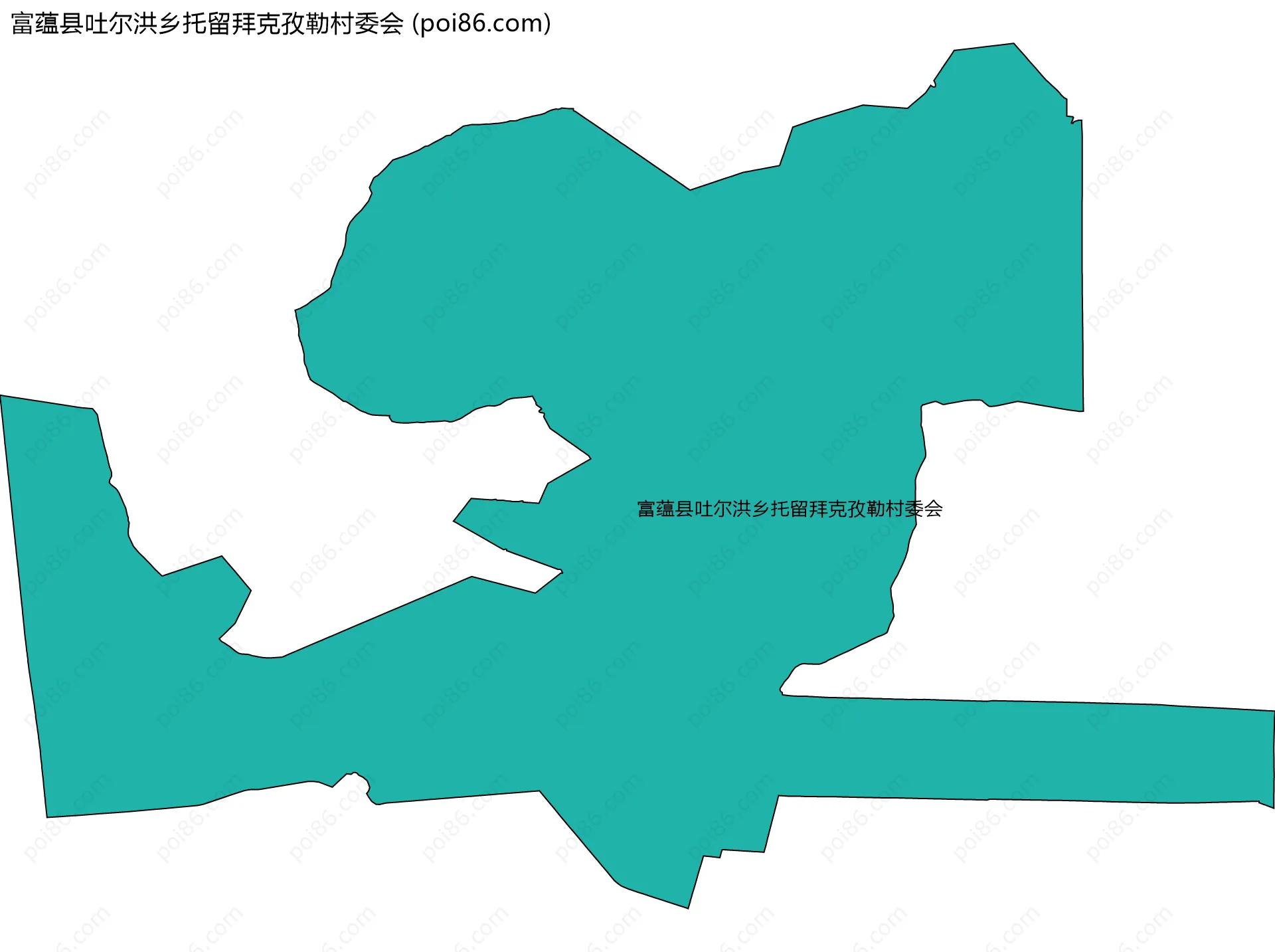 富蕴县吐尔洪乡托留拜克孜勒村委会边界地图